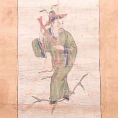Chinese Mythical Immortal Screen Painting, c. 1850