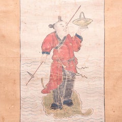 Chinese Mythical Immortal Screen Painting, c. 1850