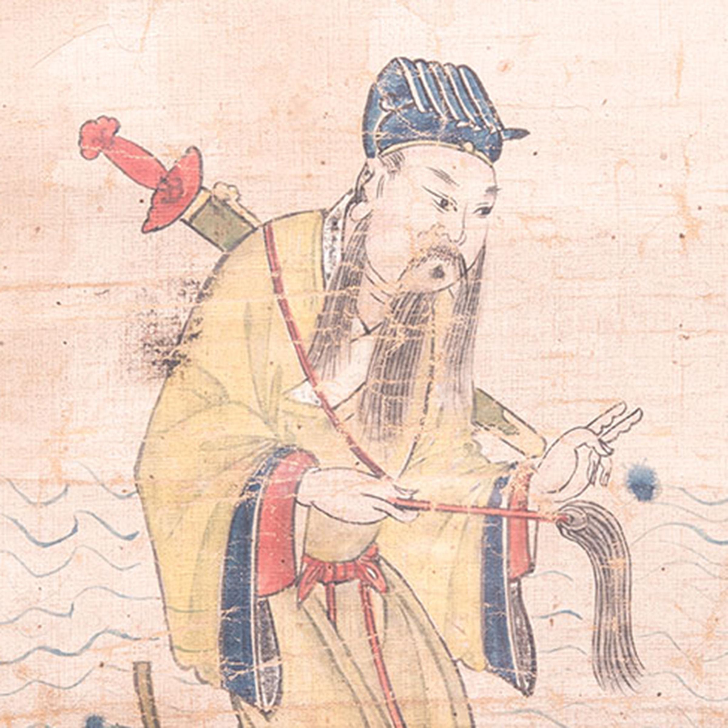 Chinois Peinture sérigraphie mythique chinoise immortelée, vers 1850 en vente