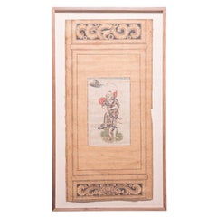Used Chinese Mythical Immortal Screen Painting, c. 1850
