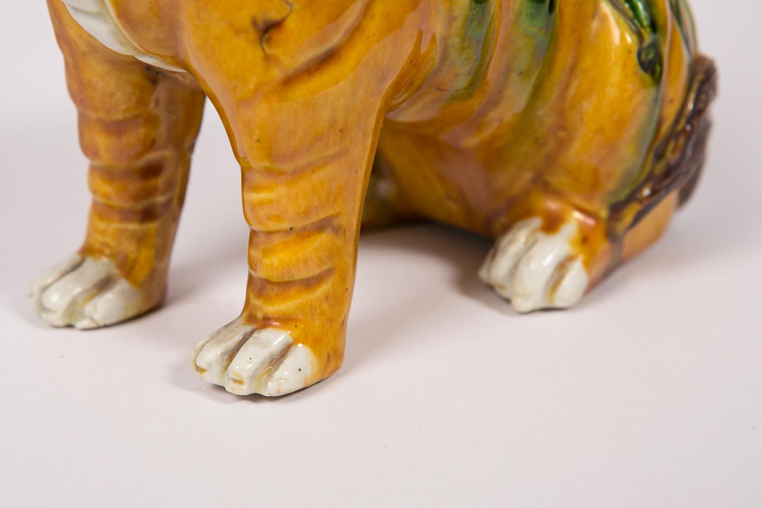 Stoneware Chinese Mythical Unicorn Xiezhi Representing Justice and Wisdom