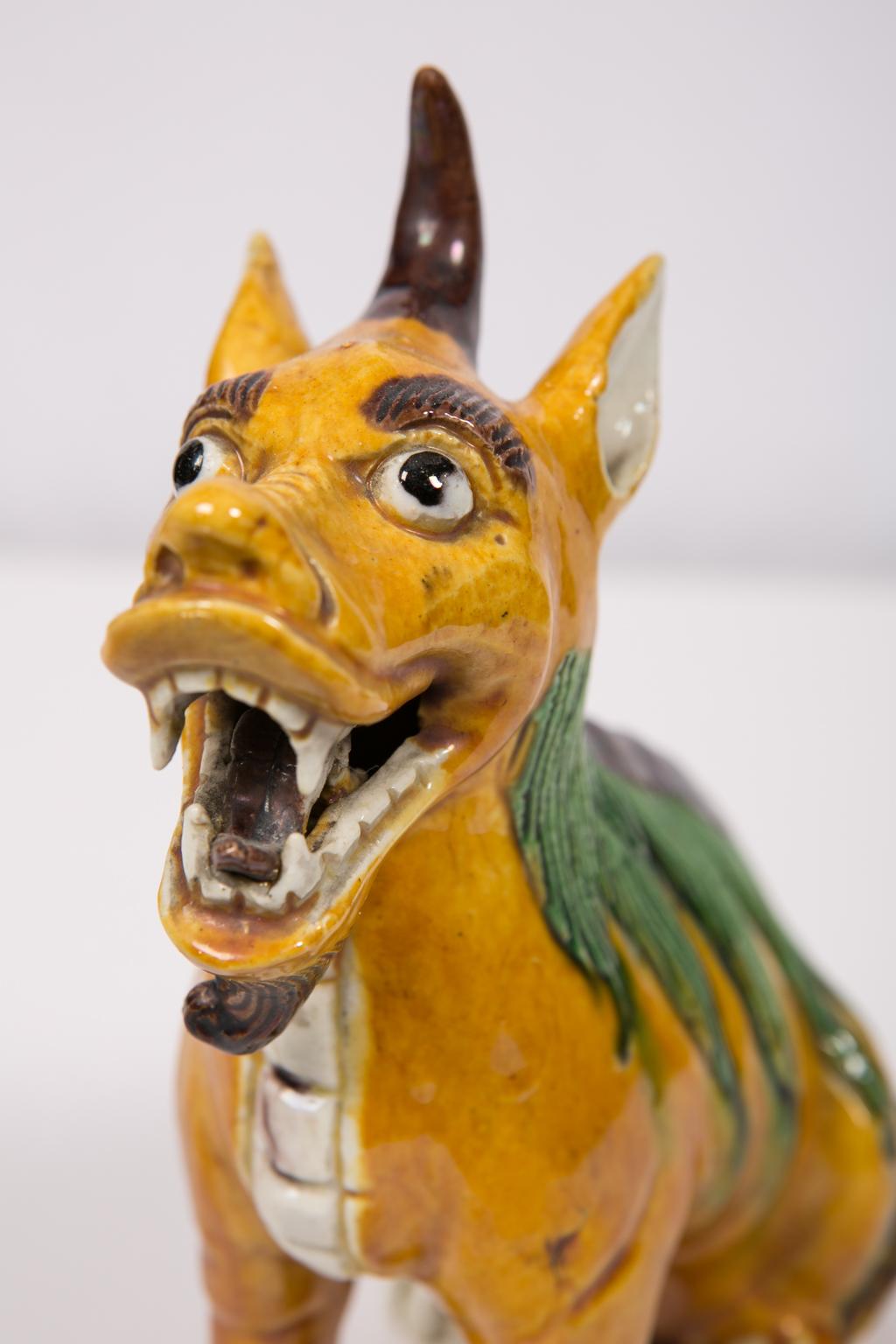 Xiezhi, a legendary creature in Chinese mythology, is a mythical unicorn representing justice and wisdom. According to legend, Emperor Shun's minister Gao Yao had a unicorn called the zhi, which he used in criminal proceedings, whenever he was in