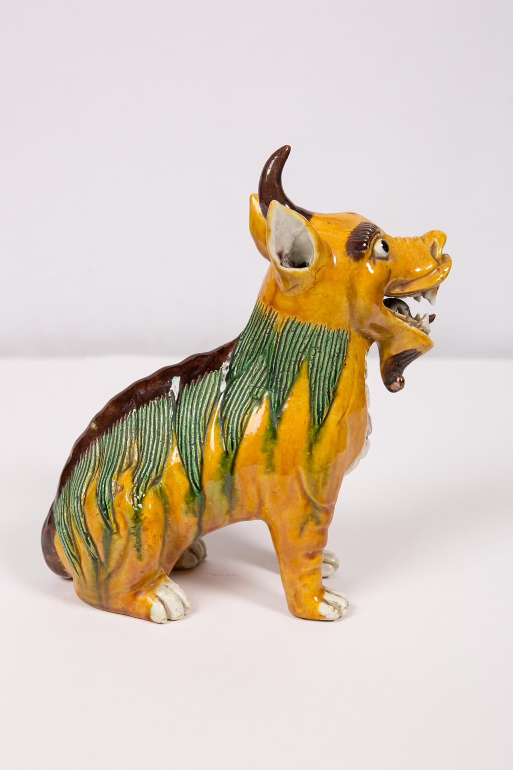 Qing Chinese Mythical Unicorn Xiezhi Representing Justice and Wisdom