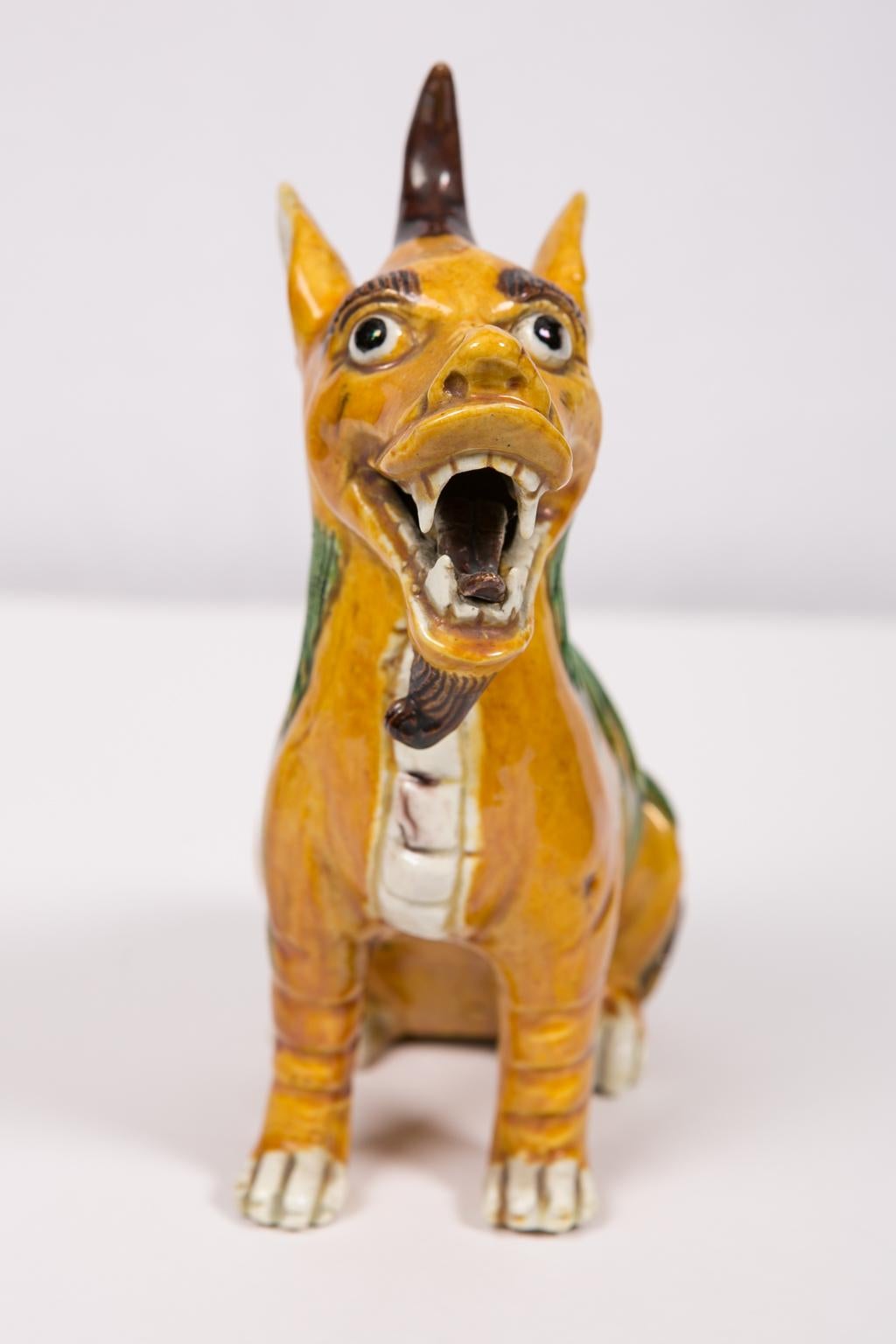 19th Century Chinese Mythical Unicorn Xiezhi Representing Justice and Wisdom