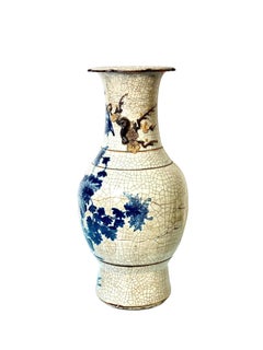 19th Century Chinese Nanjing Baluster Vase, Hand-Painted Porcelain