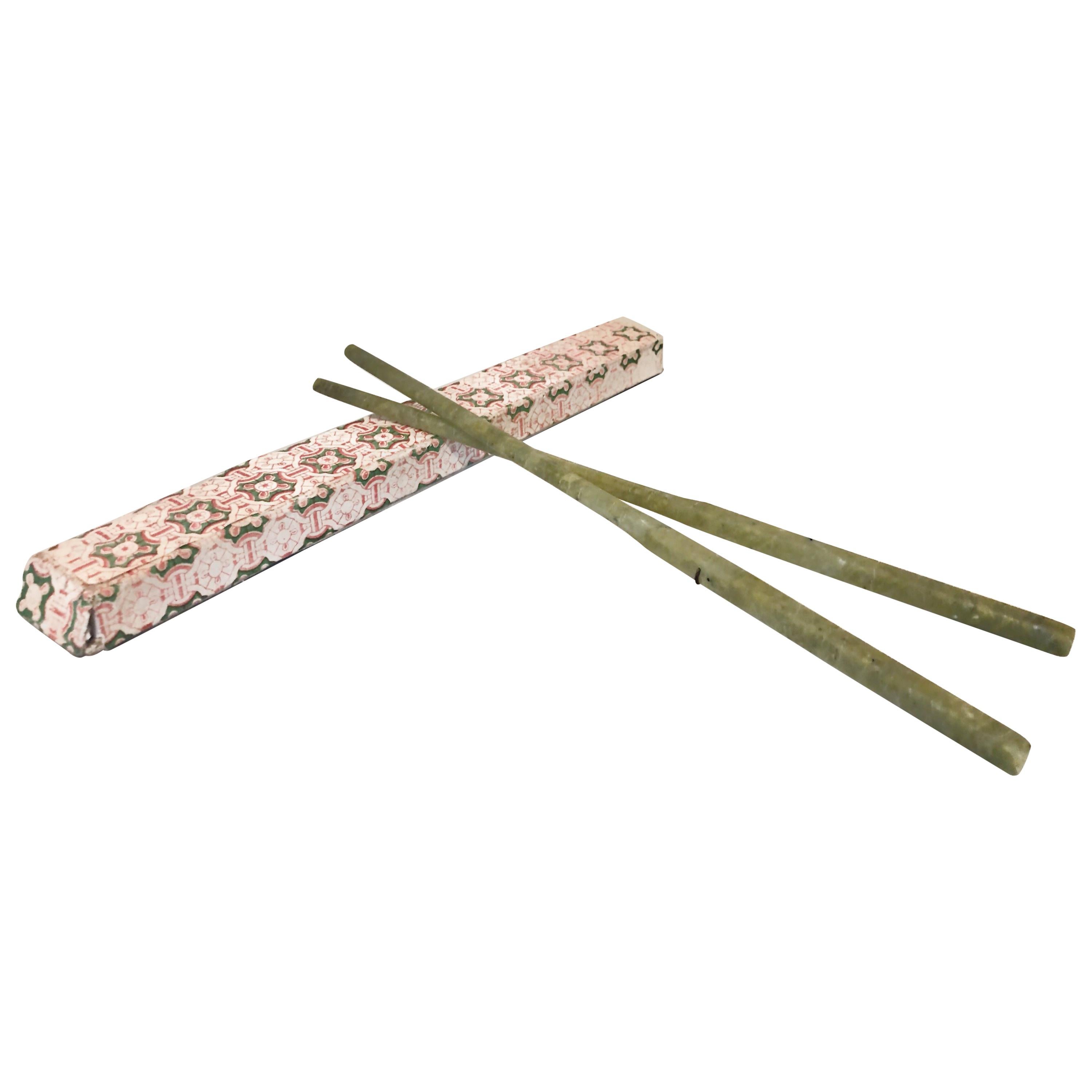 Chinese Natural Handmade Bowenite Chopsticks