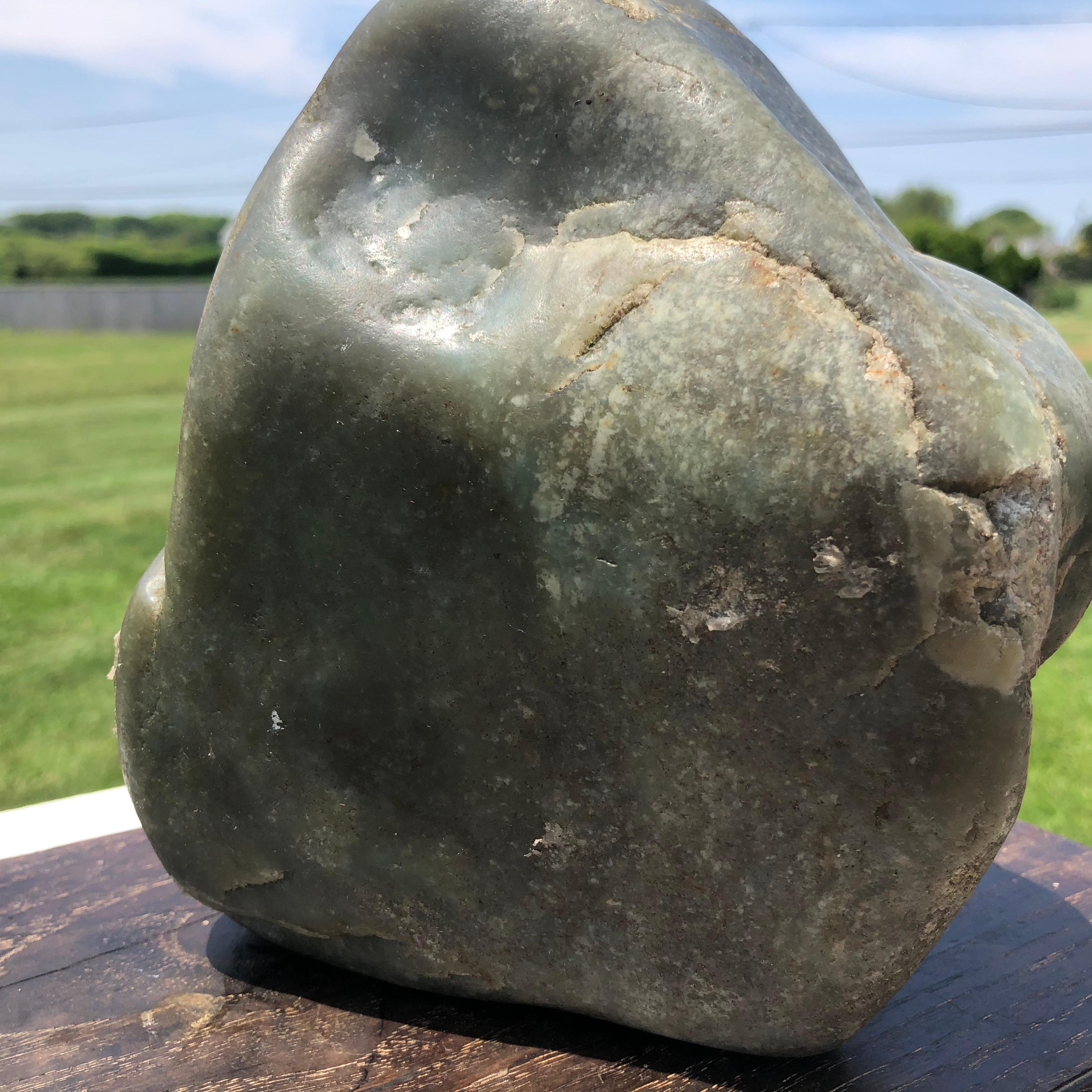 Chinese Natural Khotan Hetien Jade Scholar Rock Collected, 1995 3