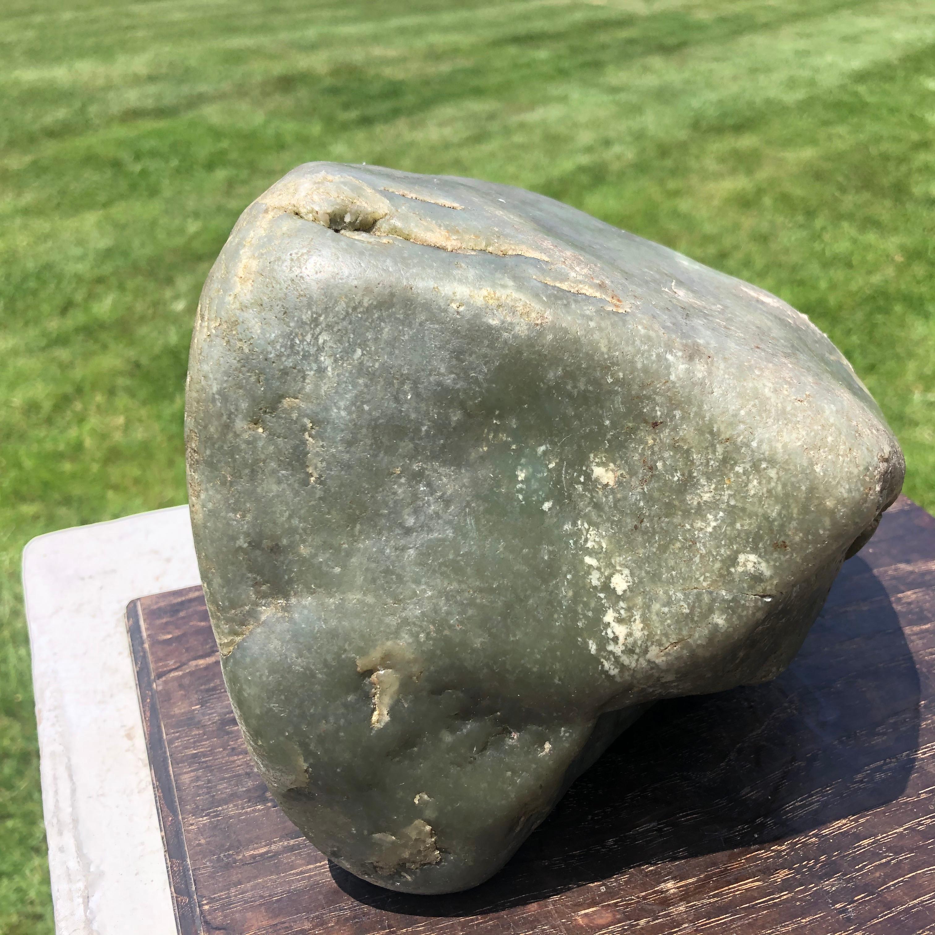 Stone Chinese Natural Khotan Hetien Jade Scholar Rock Collected, 1995