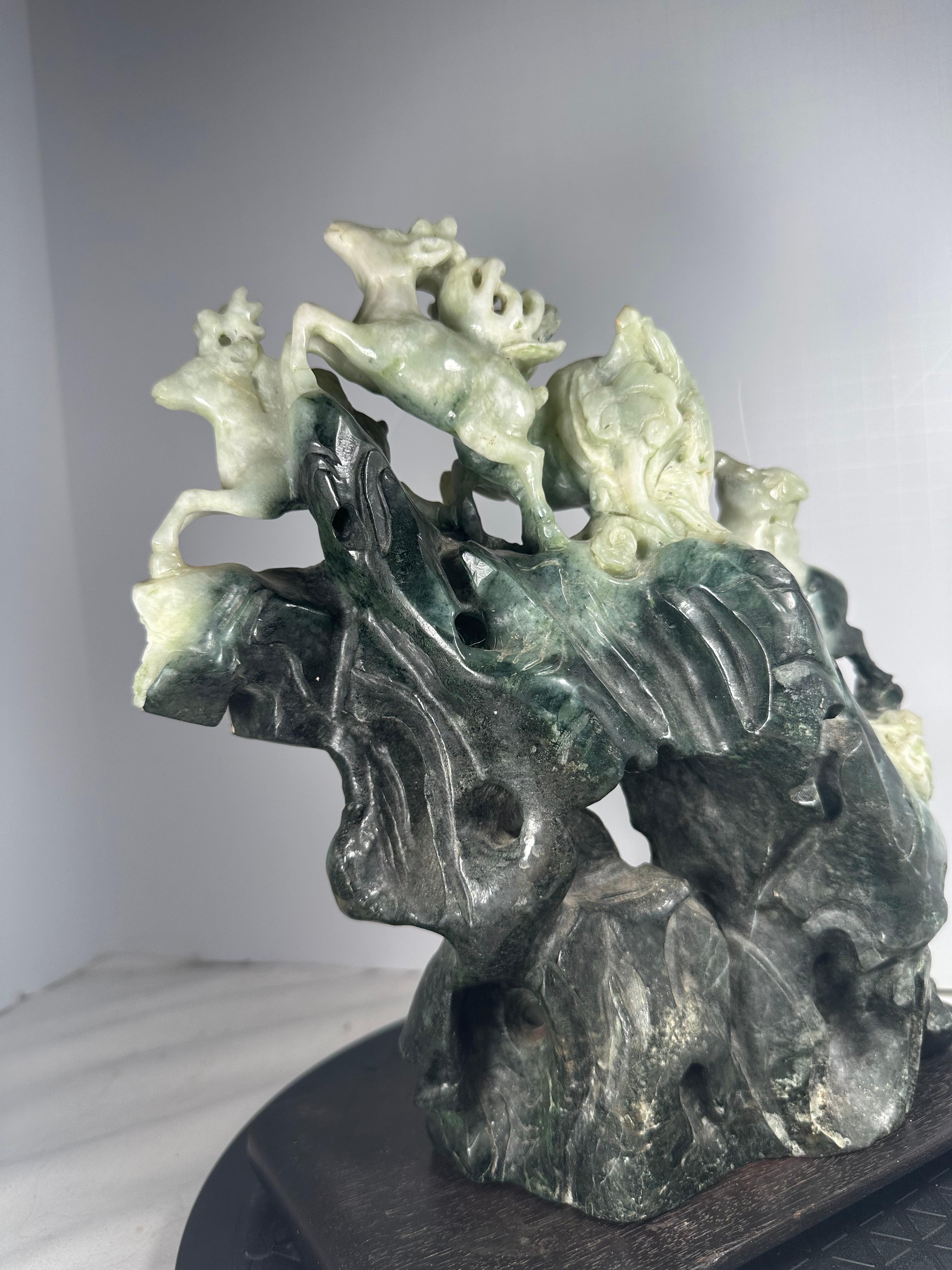 Chinese Natural Large Dushan Jade Carving Qing Dynasty For Sale 5