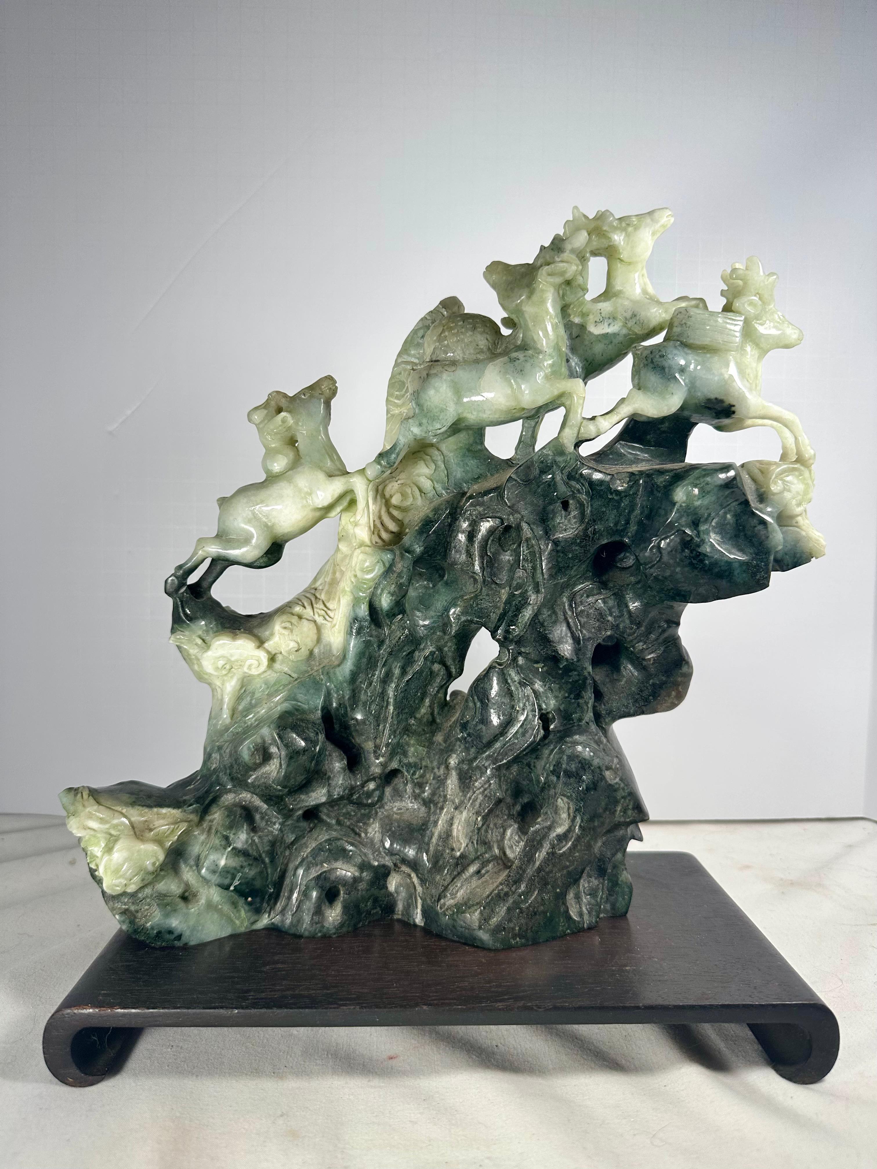 Chinese Natural Large Dushan Jade Carving Qing Dynasty For Sale 6