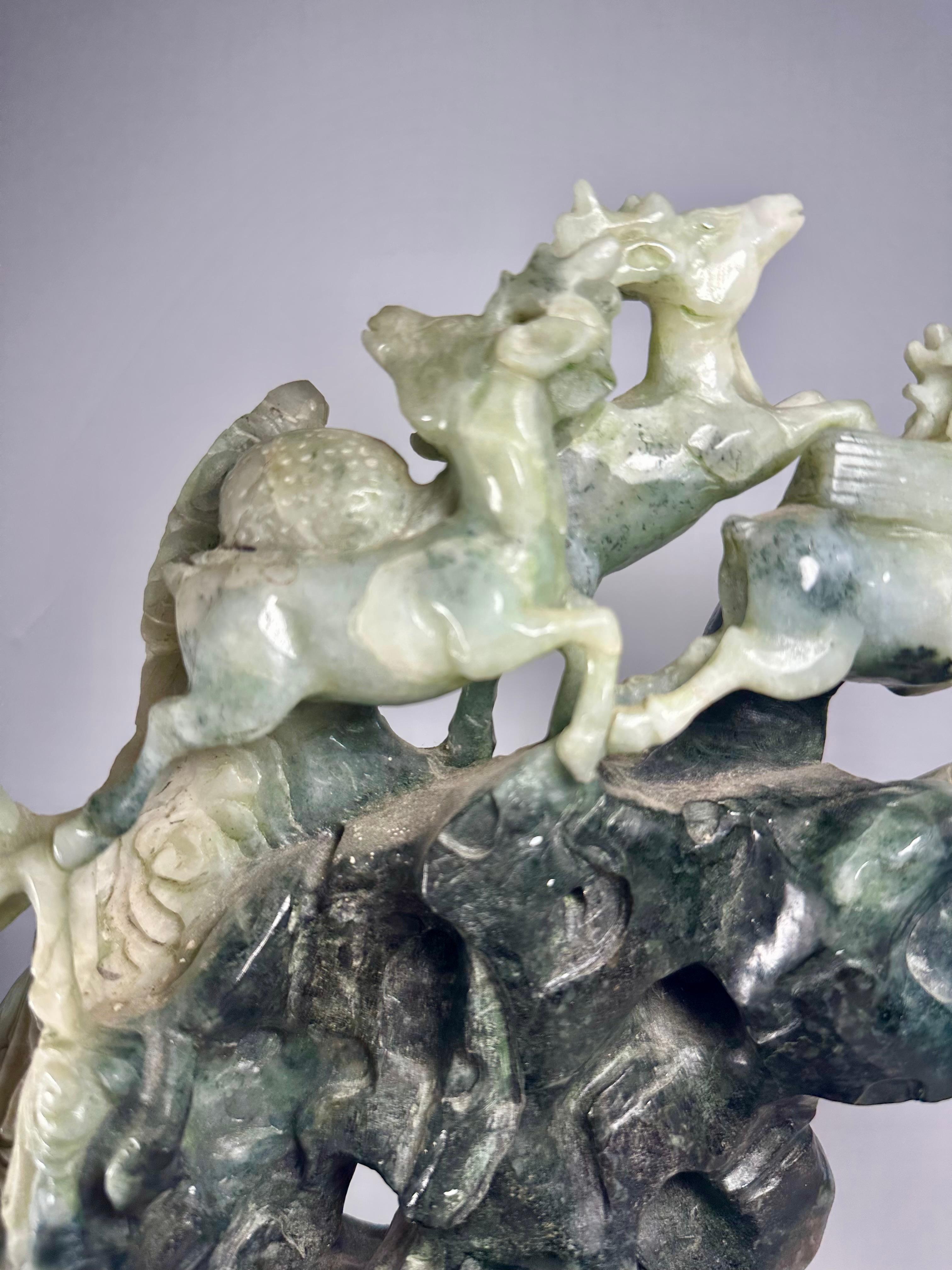 Chinese Natural Large Dushan Jade Carving Qing Dynasty For Sale 7