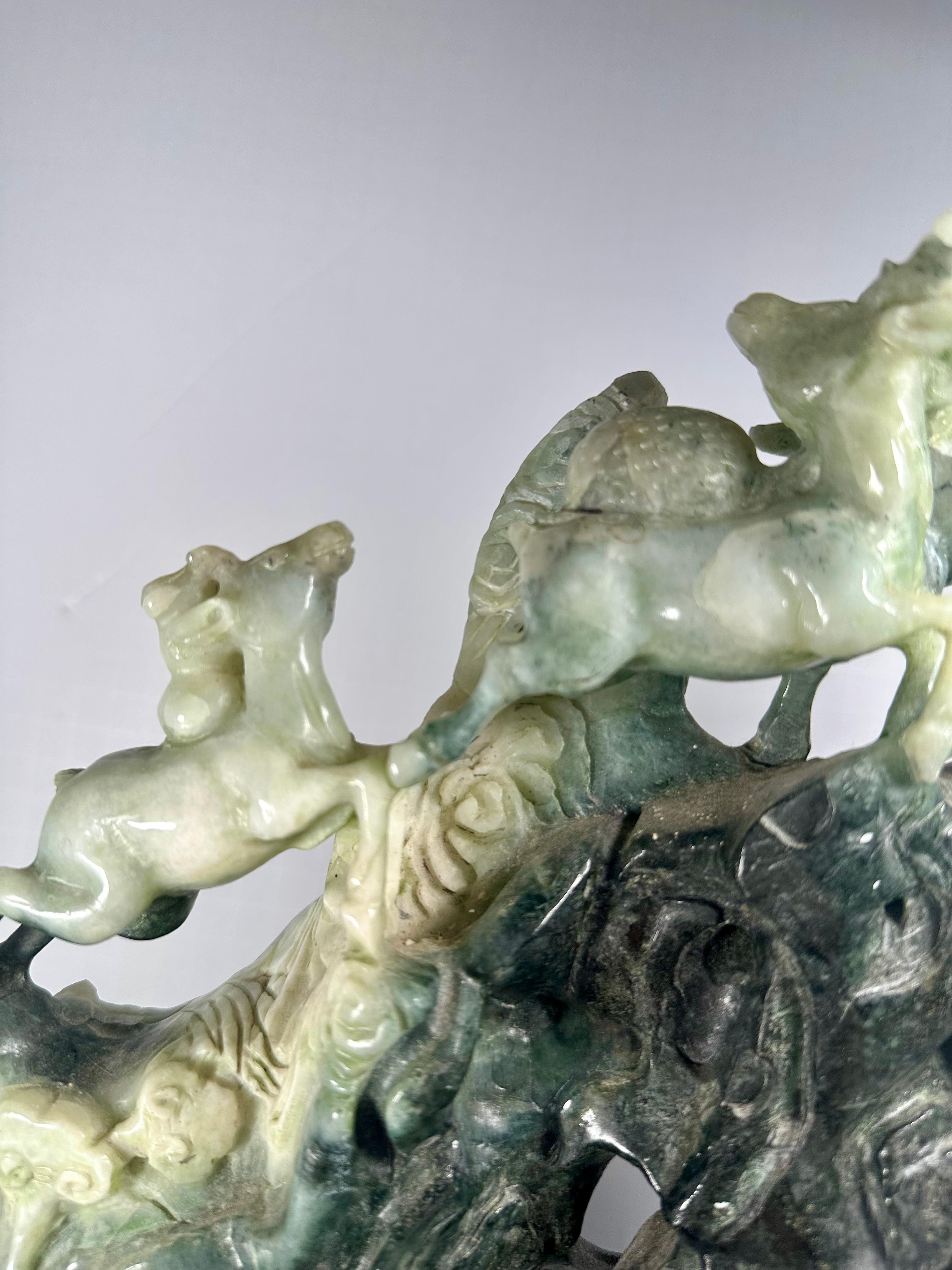 Chinese Natural Large Dushan Jade Carving Qing Dynasty For Sale 10