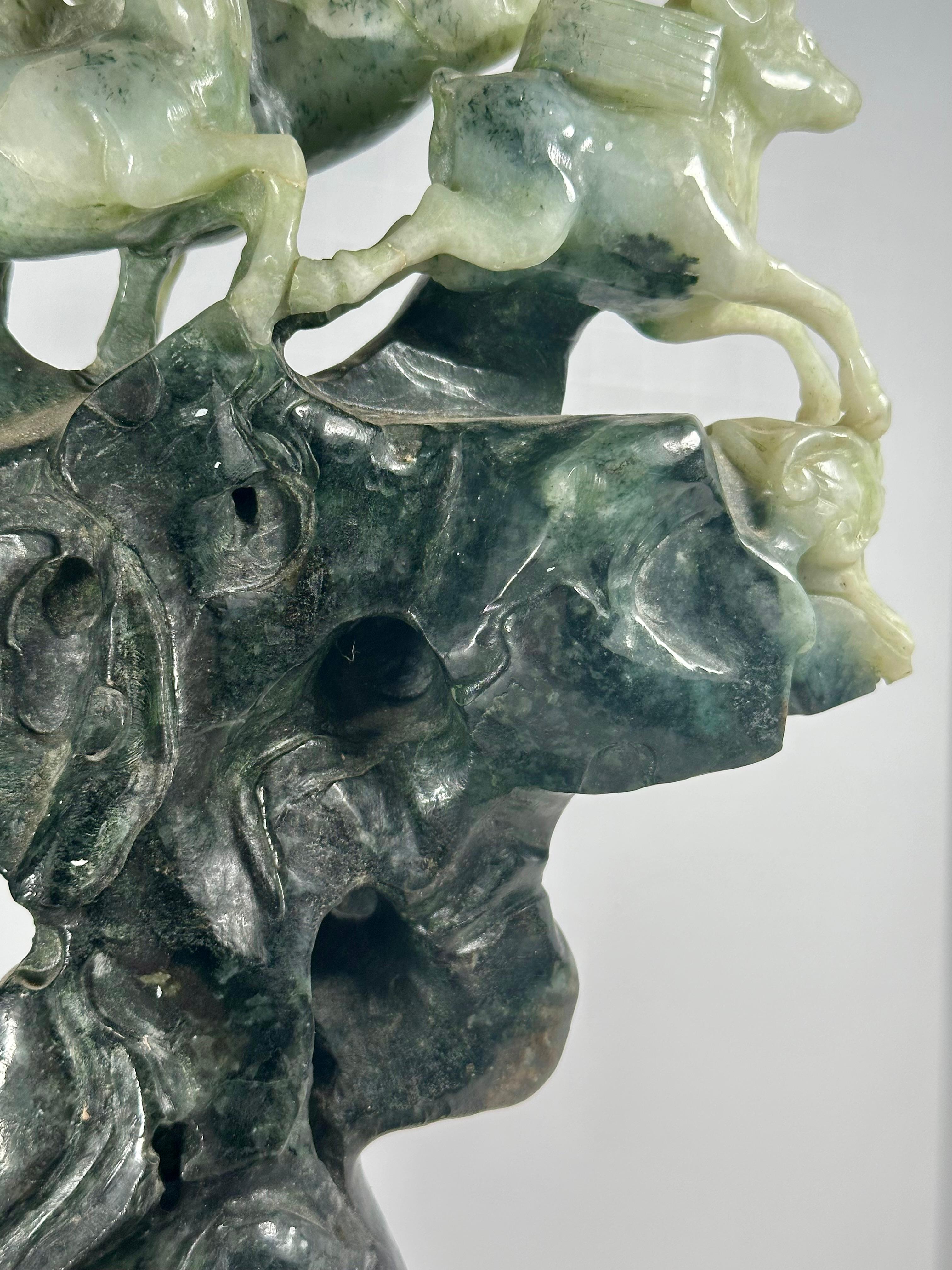 Chinese Natural Large Dushan Jade Carving Qing Dynasty For Sale 2