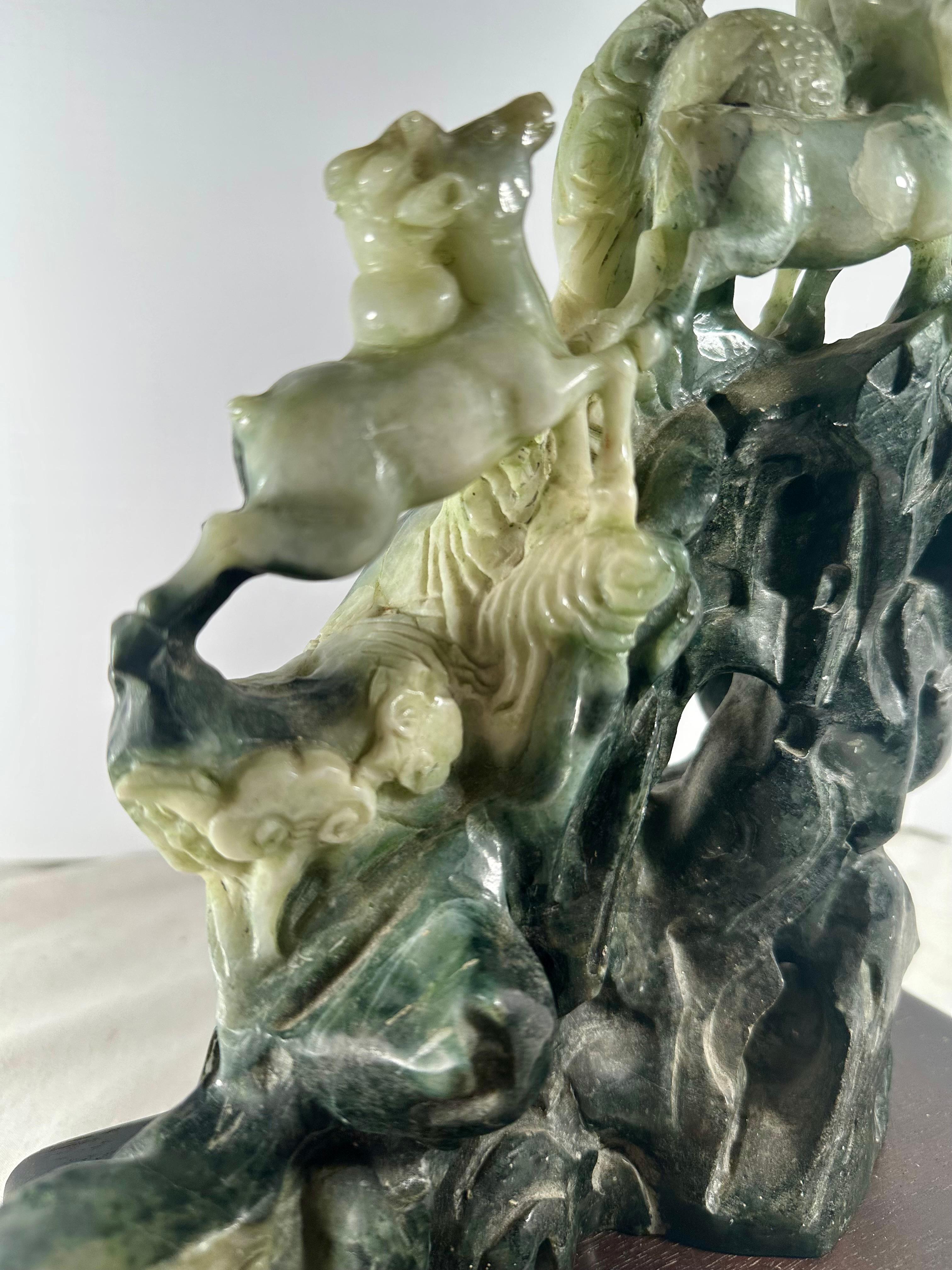 Chinese Natural Large Dushan Jade Carving Qing Dynasty For Sale 3