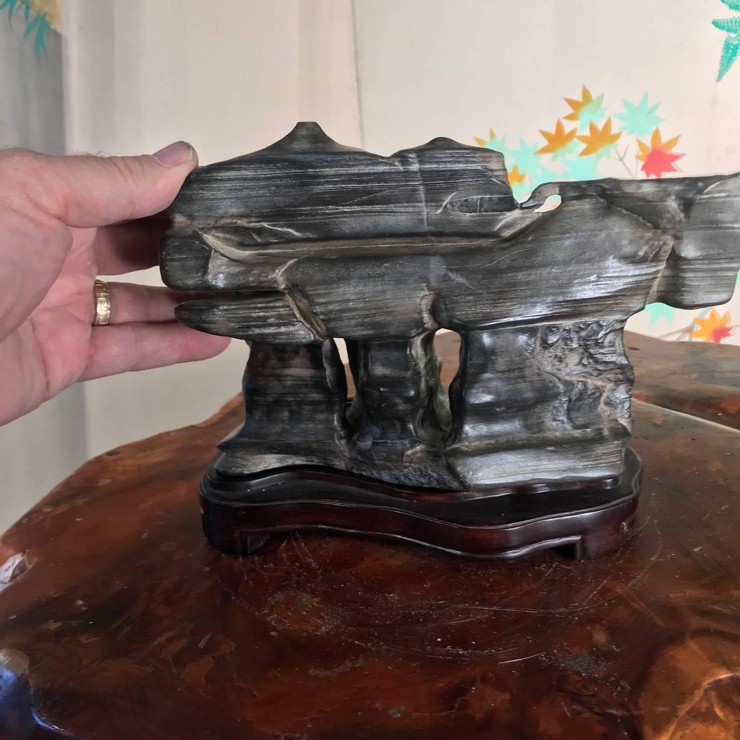 Chinese  Natural  Viewing Stone Scholar Rock Old Shanghai collection 1