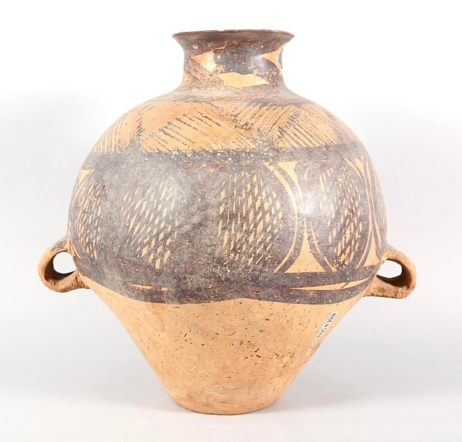 Chinese Neolithic Painted Ovoid Pottery Jar, Machang Period    #10 For Sale 8