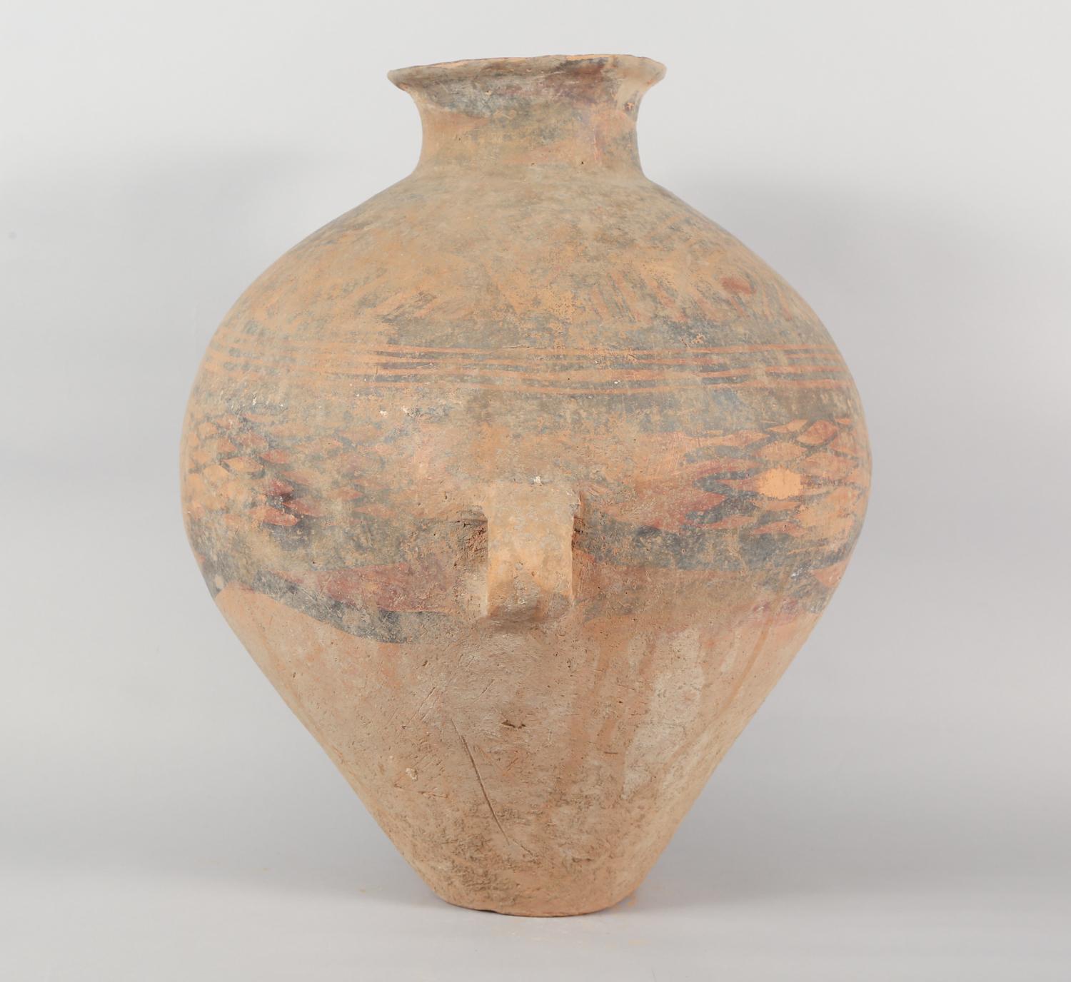 Chinese Neolithic Painted Ovoid Pottery Jar, Machang Period    #7 In Good Condition For Sale In Bradenton, FL