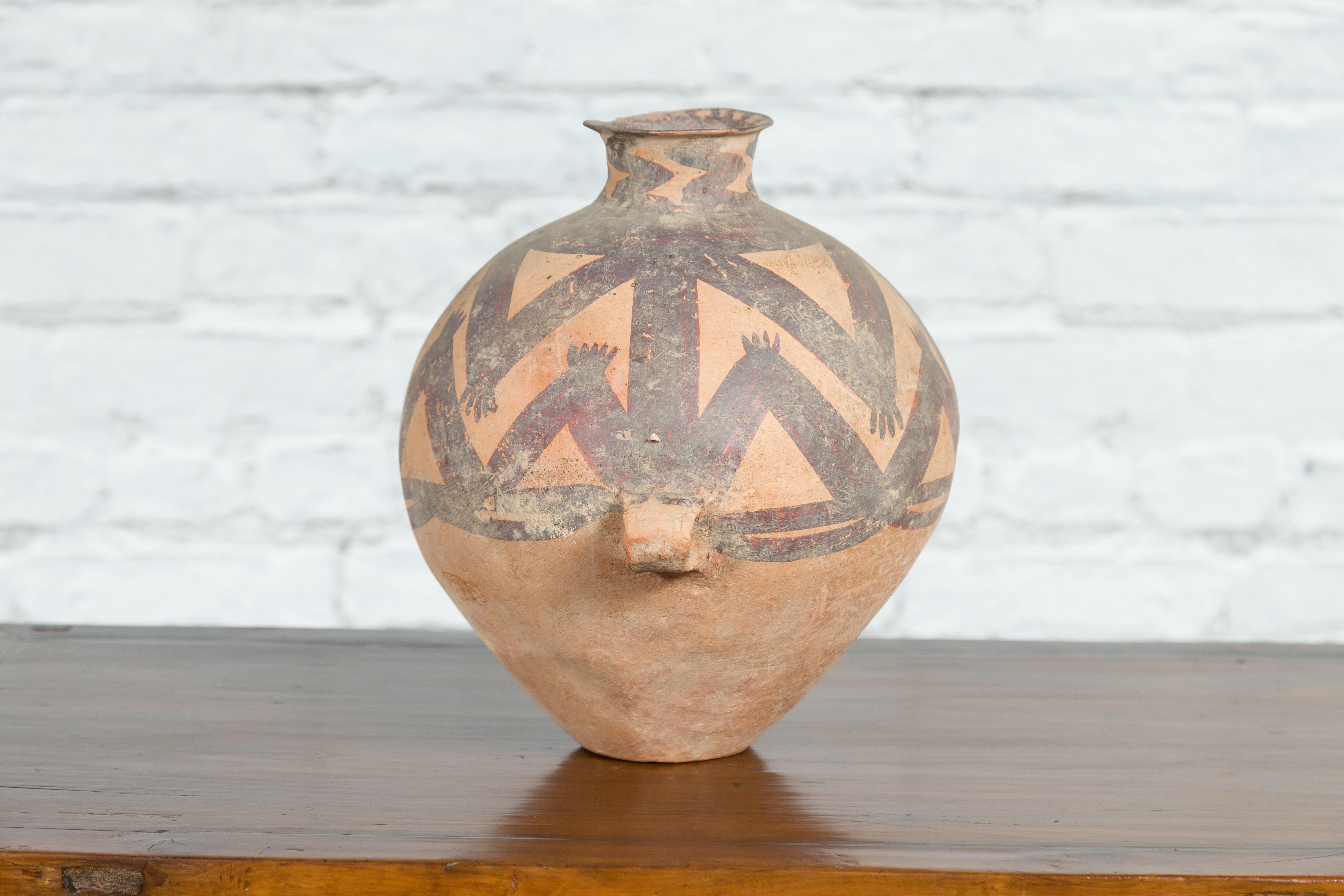 Chinese Neolithic Period 4000 BC Terracotta Storage Jar with Geometric Décor 6