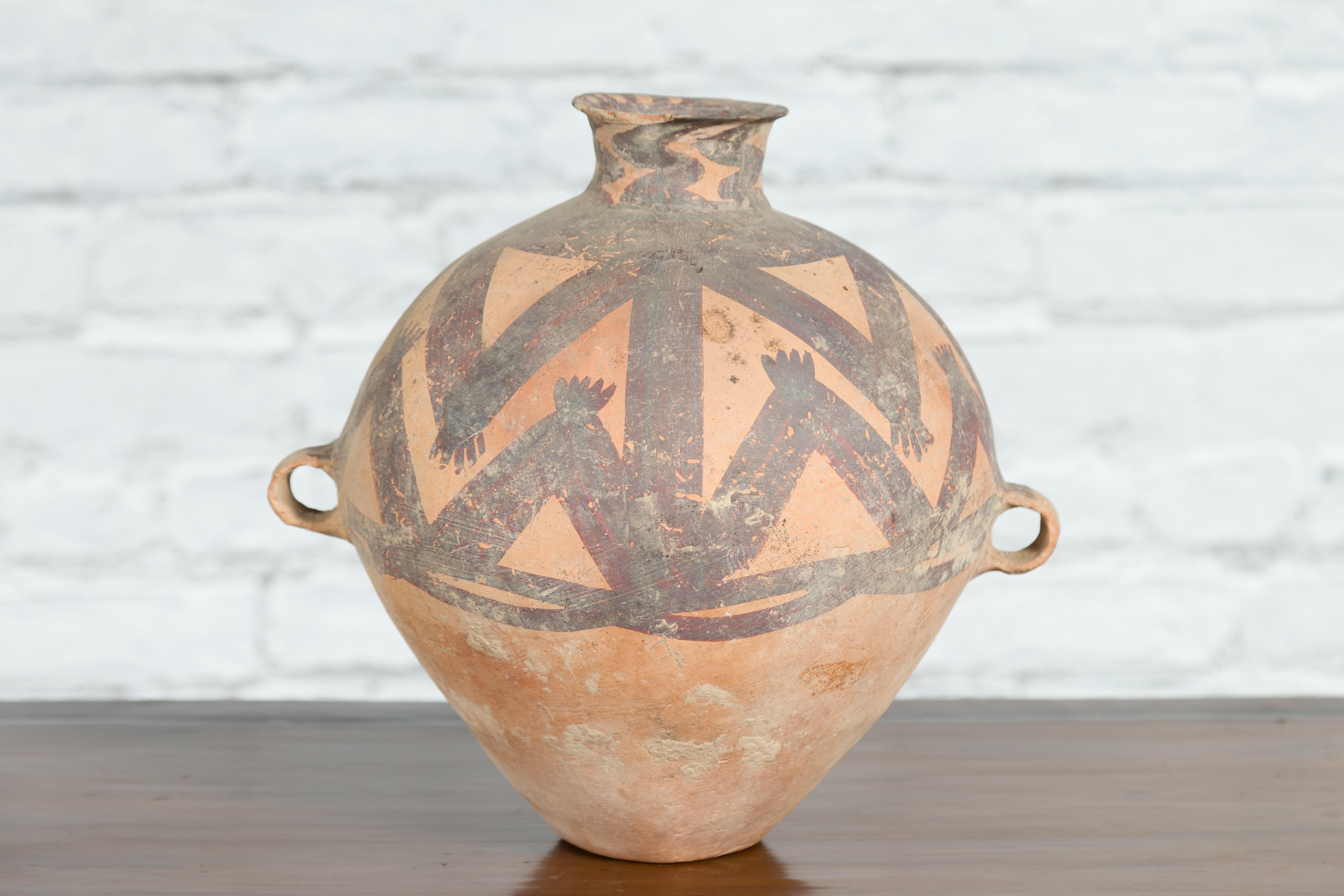 Chinese Neolithic Period 4000 BC Terracotta Storage Jar with Geometric Décor 7