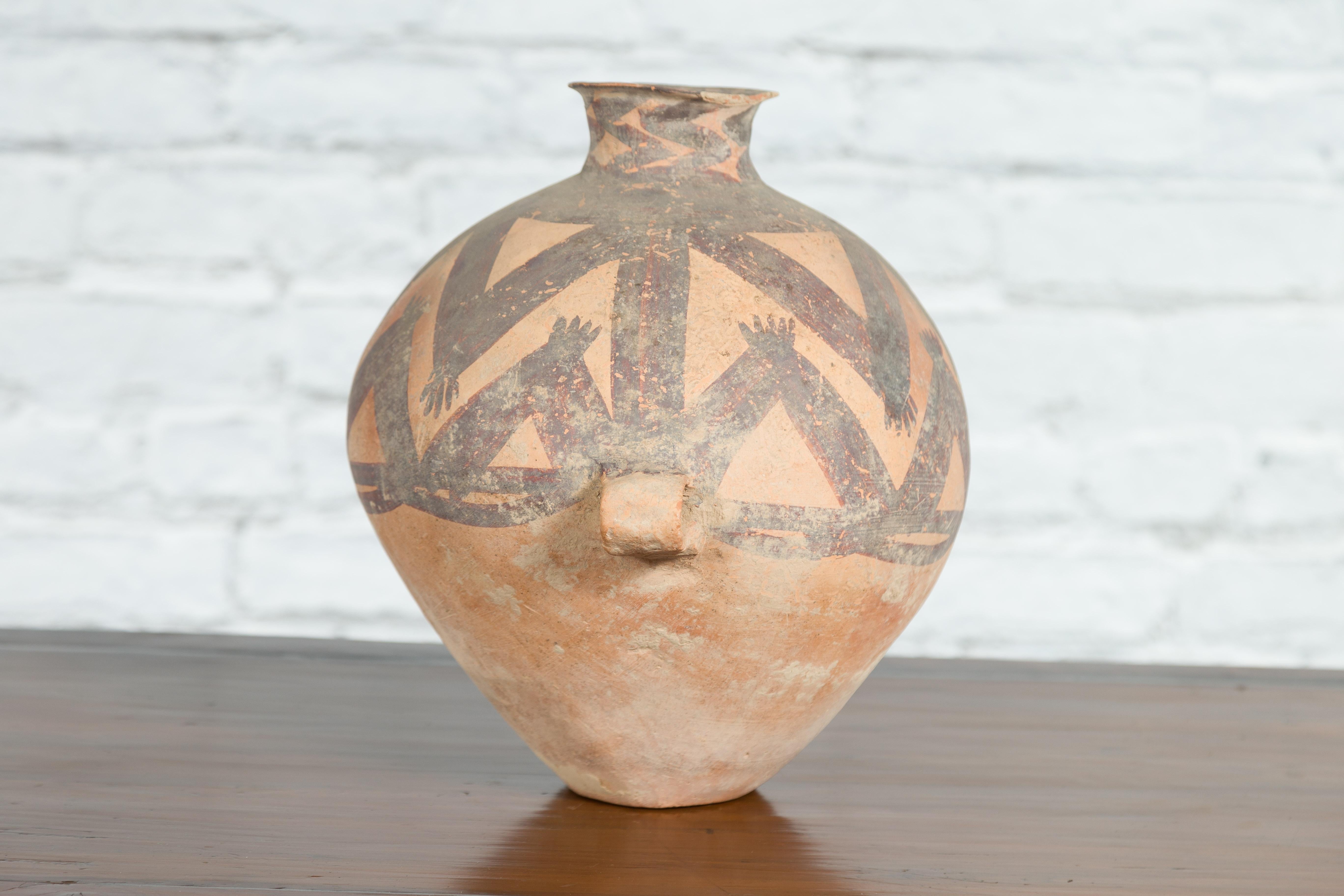 Chinese Neolithic Period 4000 BC Terracotta Storage Jar with Geometric Décor 8