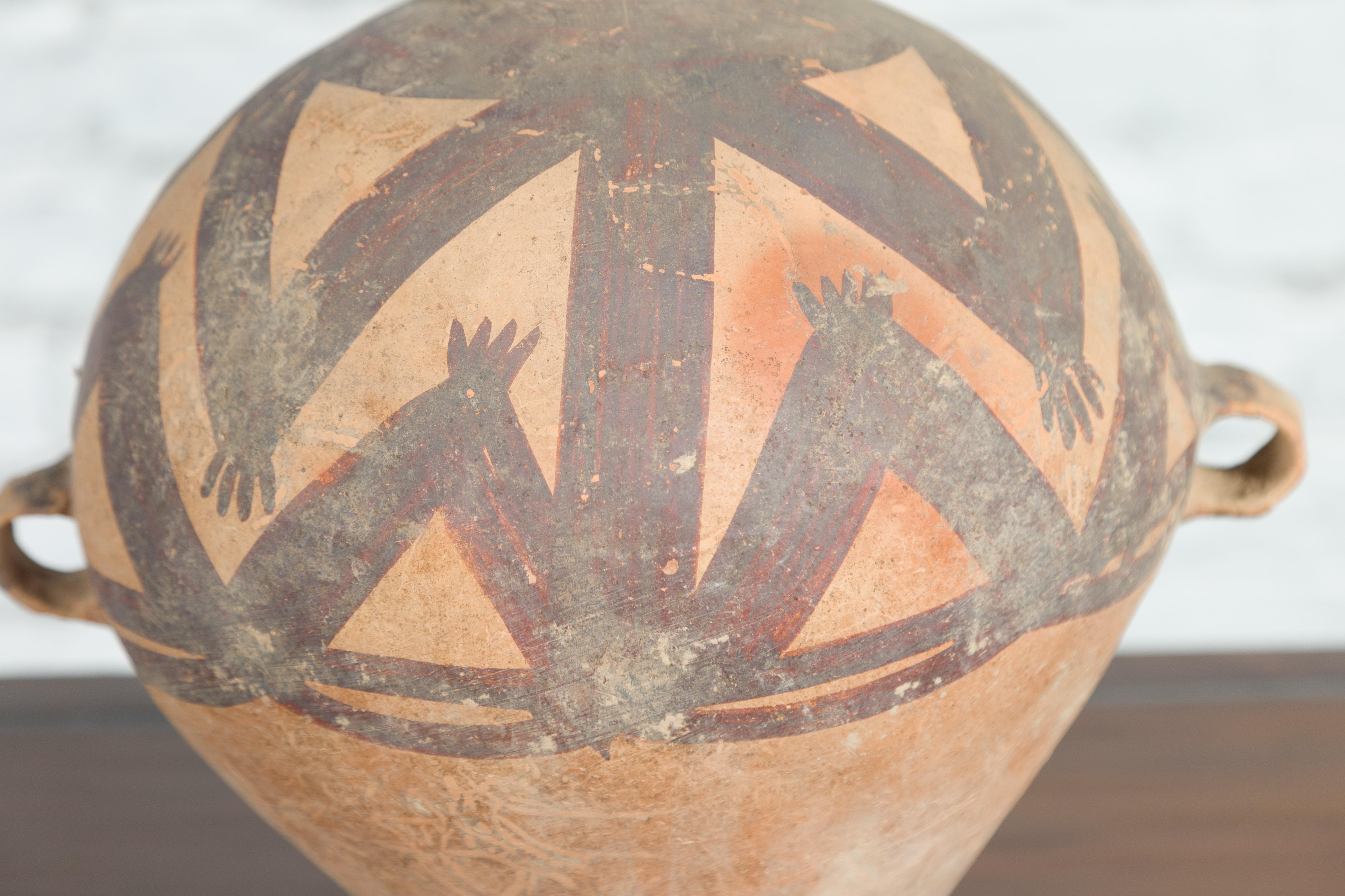 18th Century and Earlier Chinese Neolithic Period 4000 BC Terracotta Storage Jar with Geometric Décor