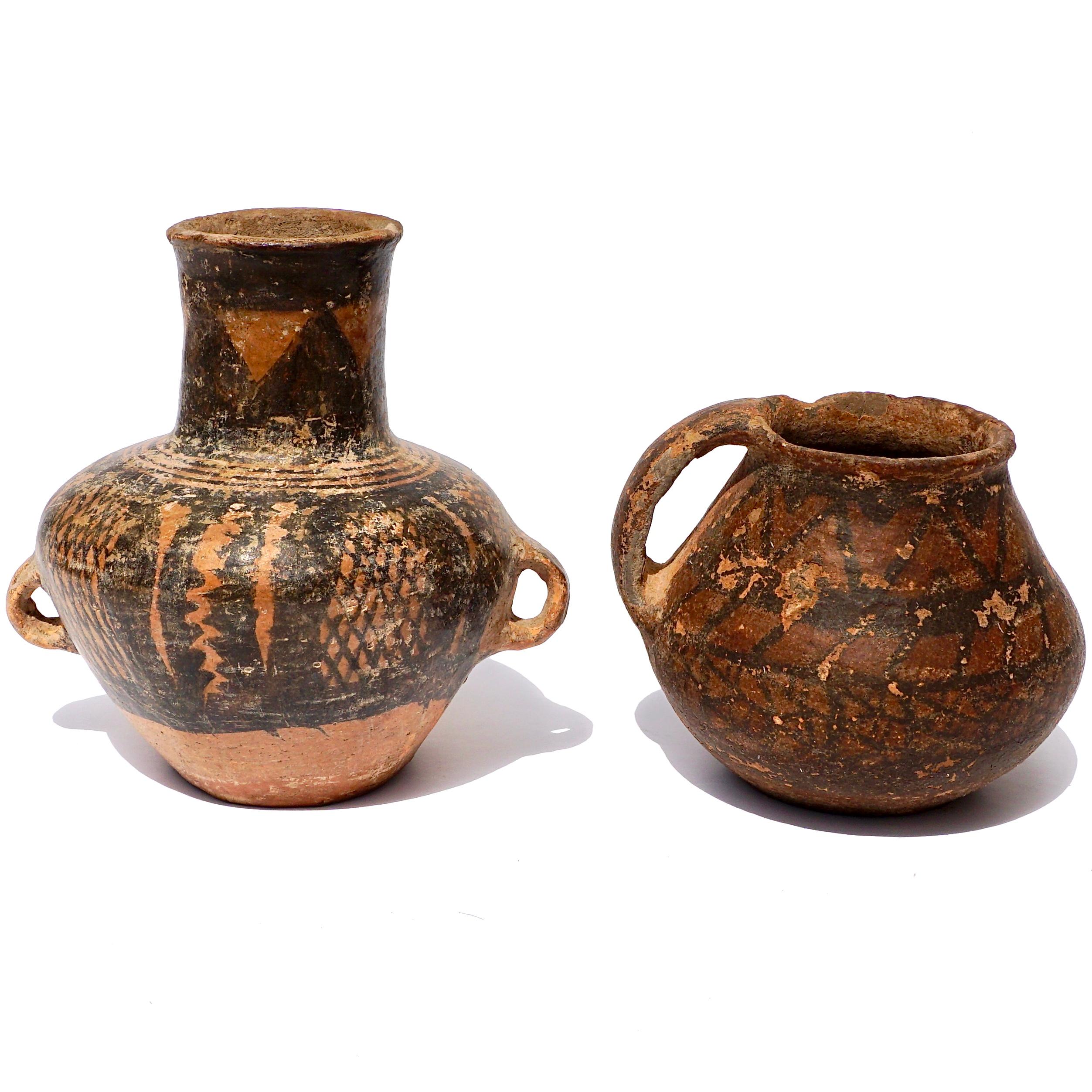 Folk Art Chinese Neolithic Pottery Vases circa 3500 BCE