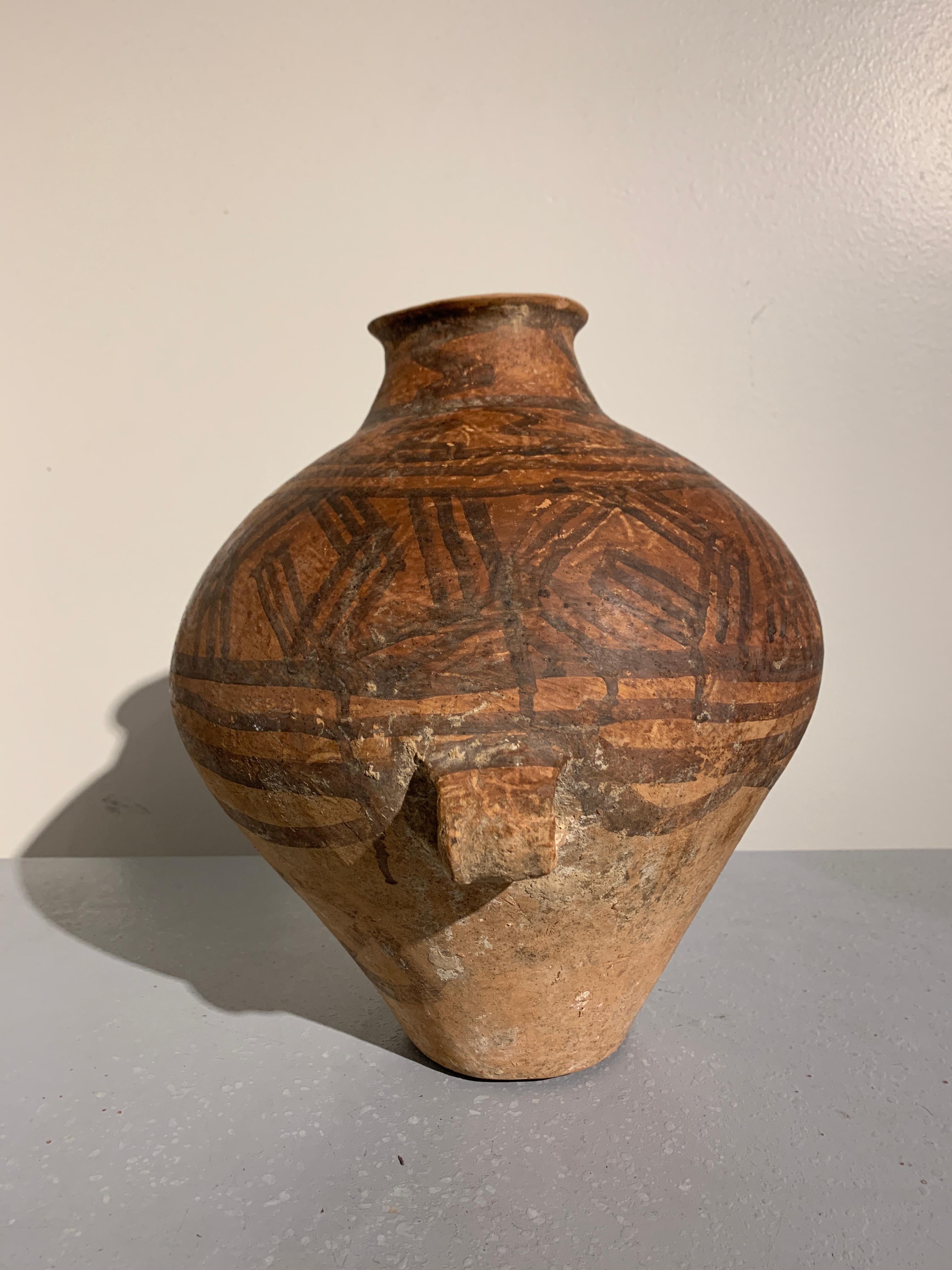 Chinese Neolithic Yangshao Culture Painted Pottery Amphora, circa 3500 BC In Good Condition In Austin, TX
