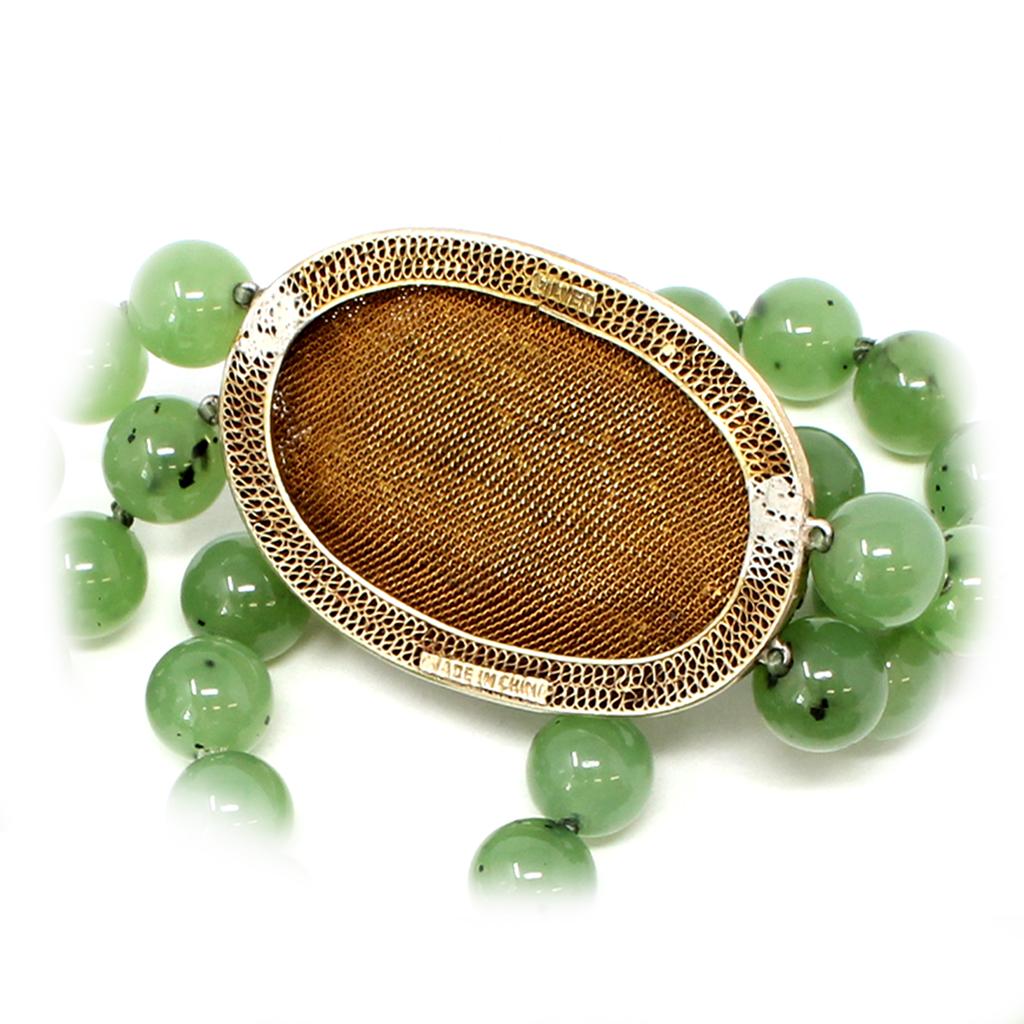 Chinese Nephrite Beads and Jadeite on Vermeil Spacers Double Strand Necklace In Good Condition For Sale In Miami, FL