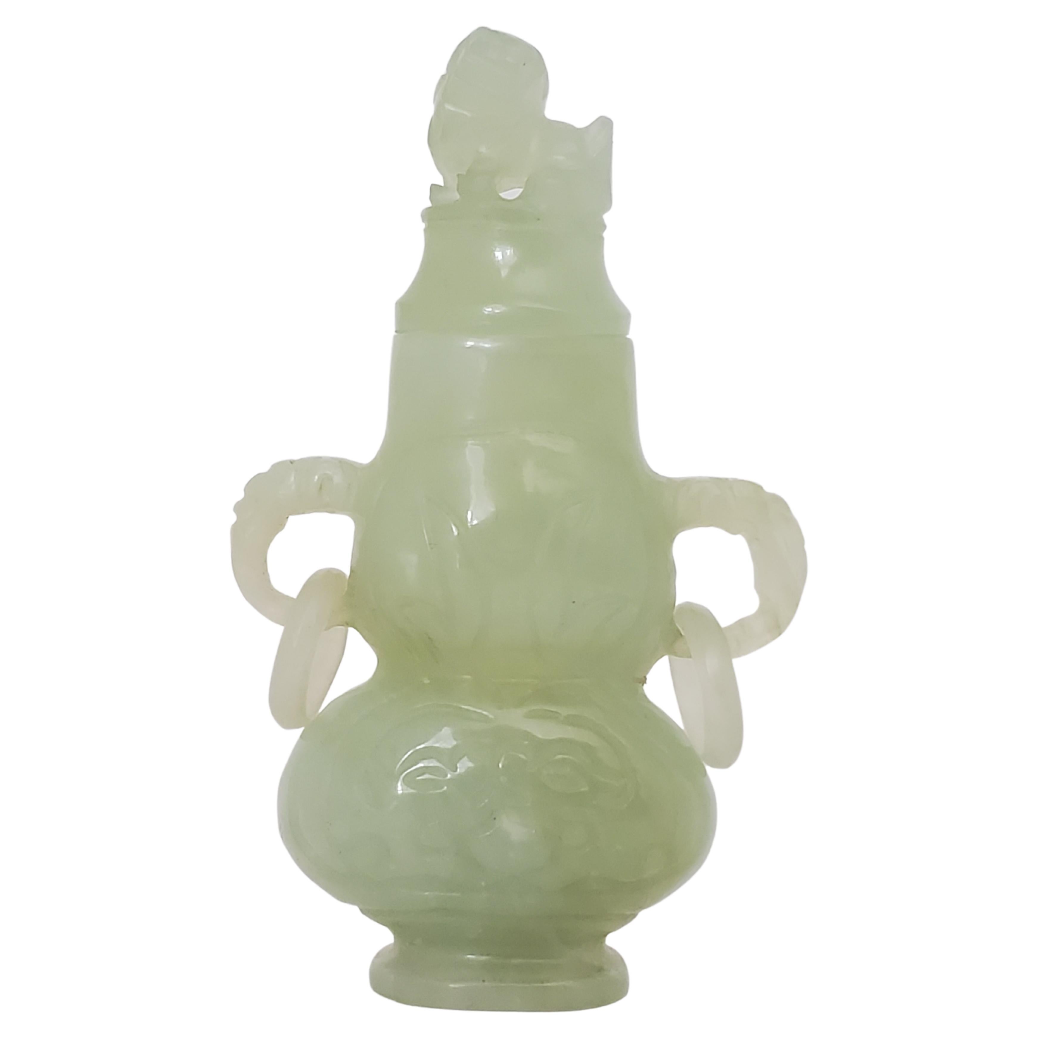 Chinese Nephrite Jade Archaistic Covered Vase, Qing Dynasty For Sale