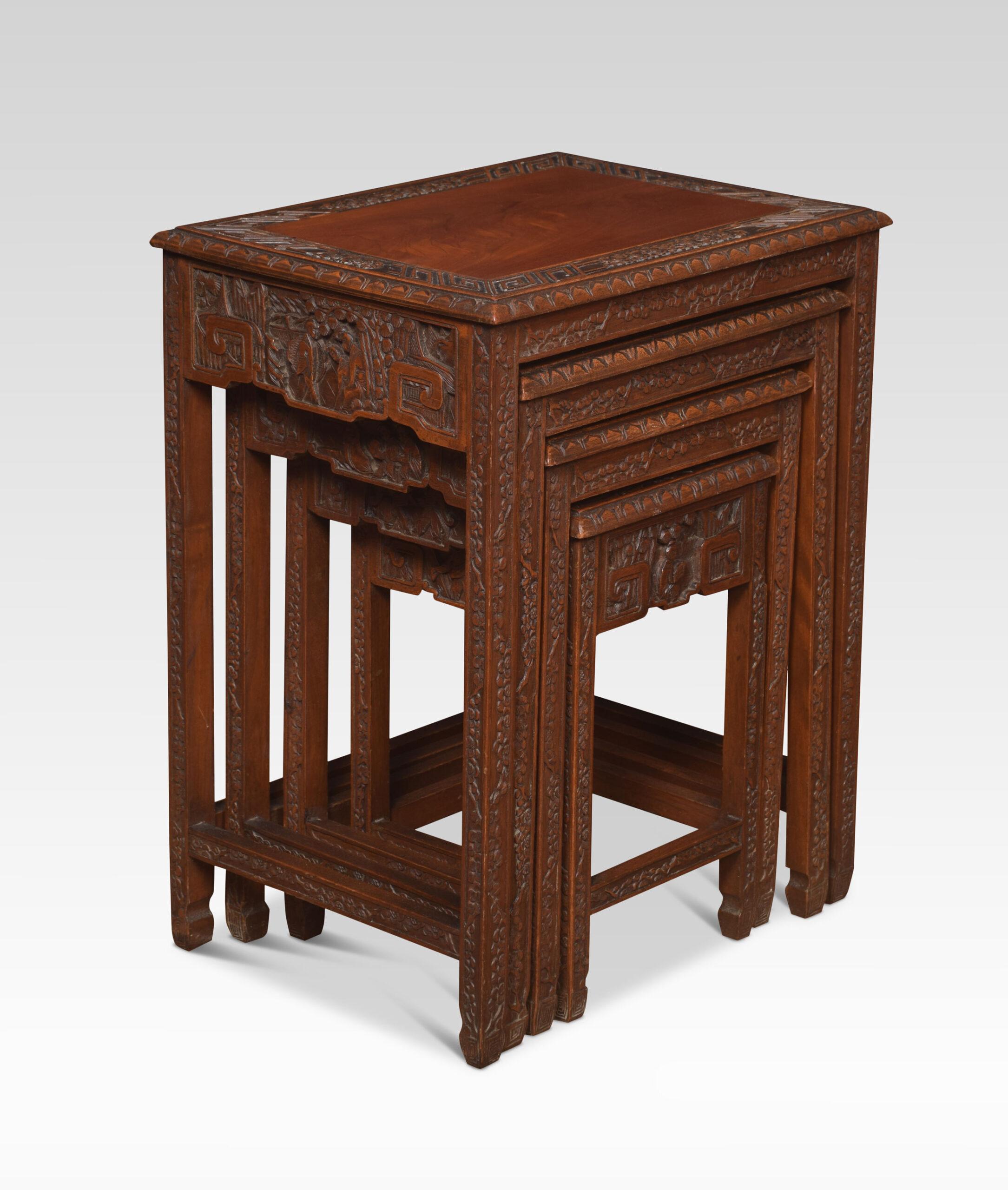 Chinese nest of four tables In Good Condition For Sale In Cheshire, GB