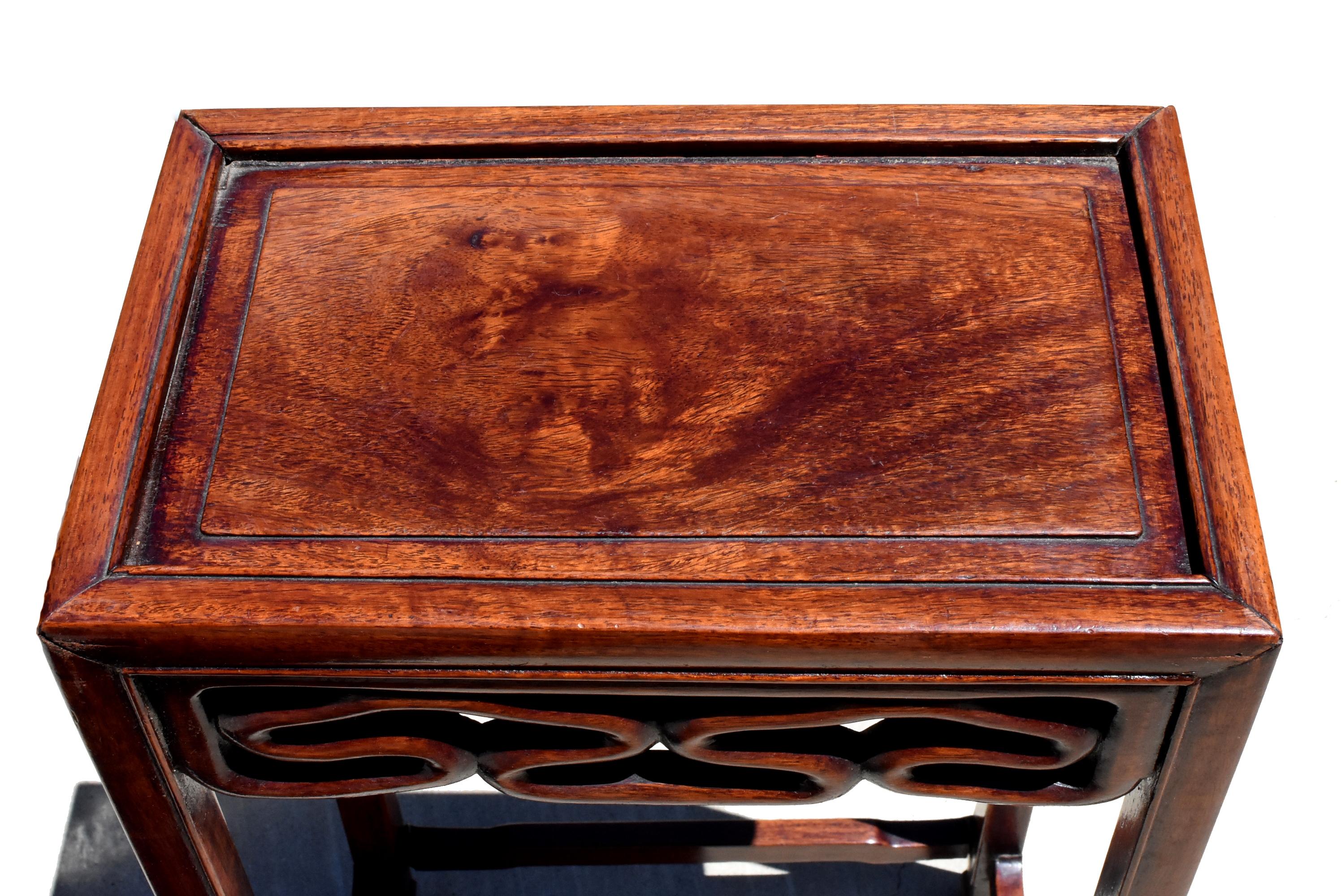 Hand-Carved Chinese Nesting Tables Set of 4 Ming Hua Li Wood For Sale
