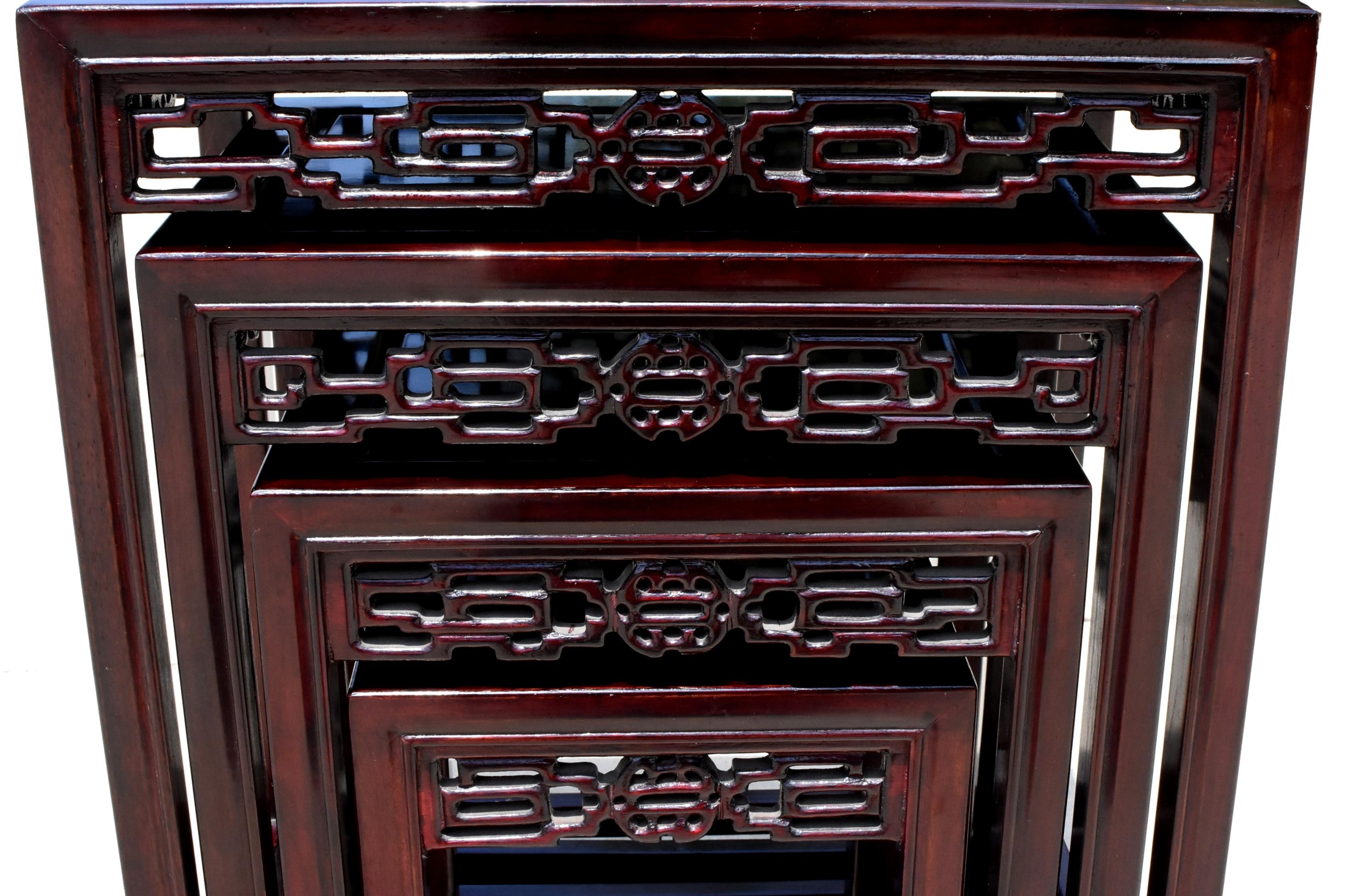 Chinese Nesting Tables Set of Four Solid Rosewood 2