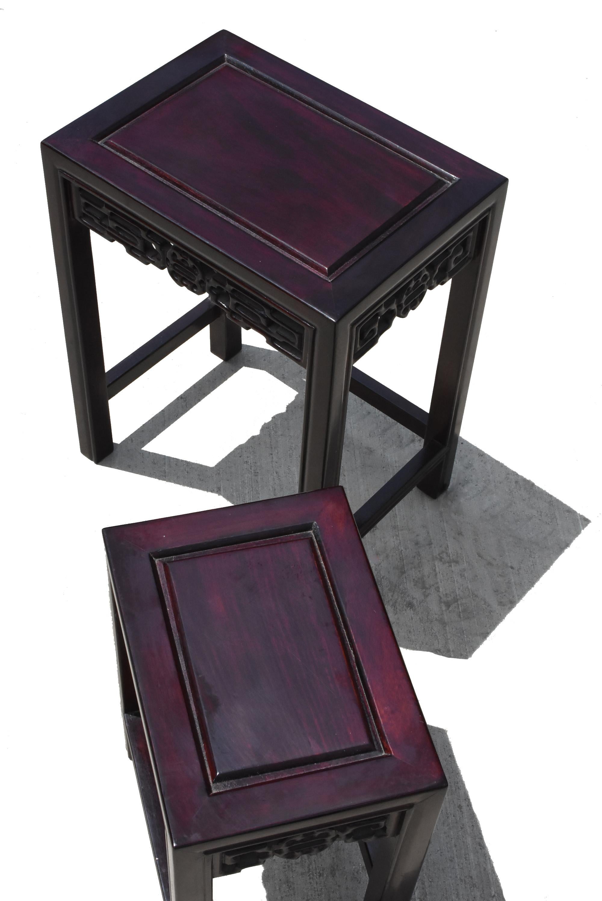 Chinese Nesting Tables Set of Four Solid Rosewood 10