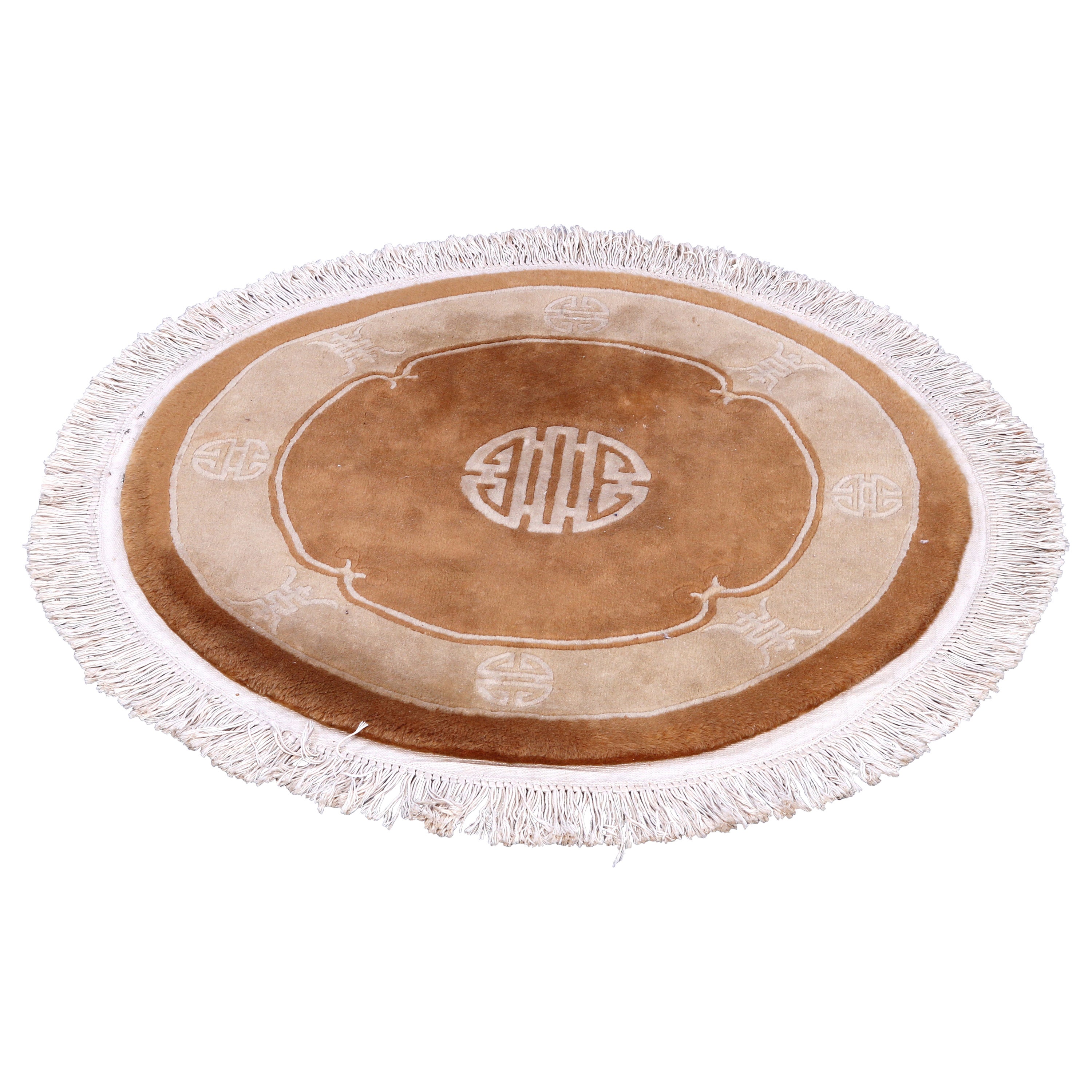 Chinese Nichols Round Oriental Wool Rug, Circa 1940