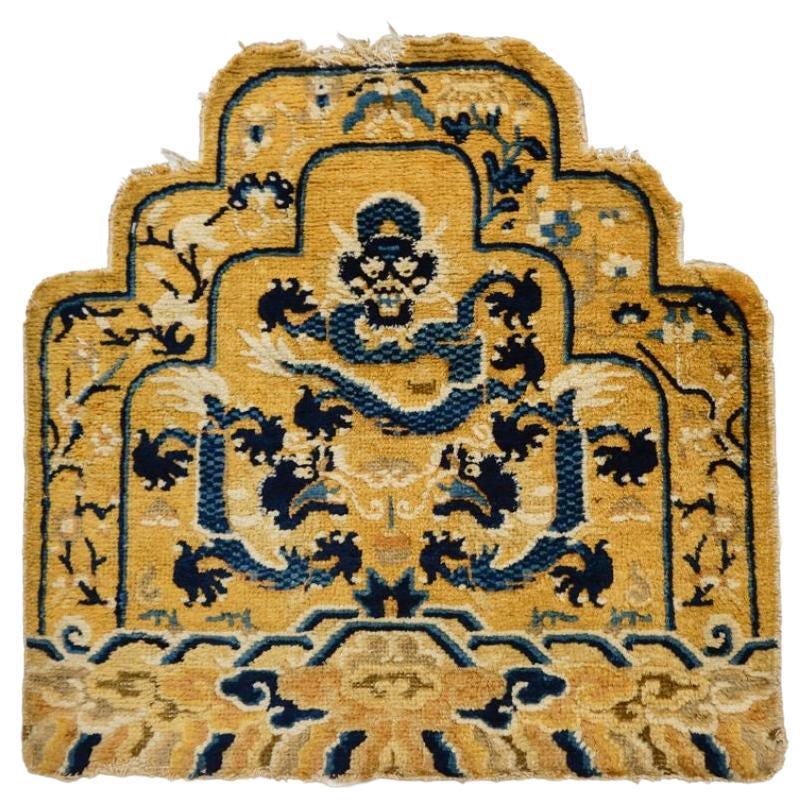 Alfombra china Ningxia de respaldo de trono, Siglo XIX