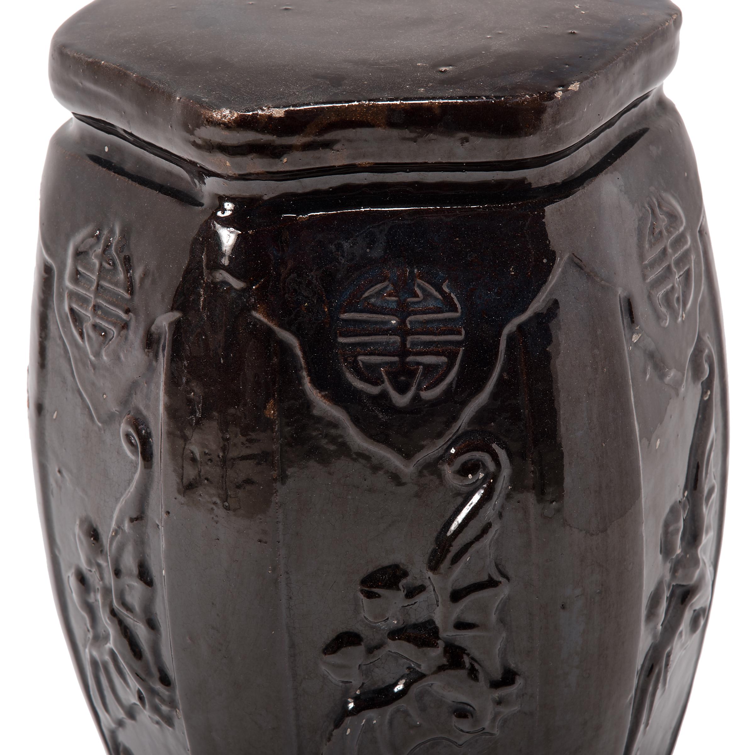 Ceramic Chinese Noir Garden Drum Table