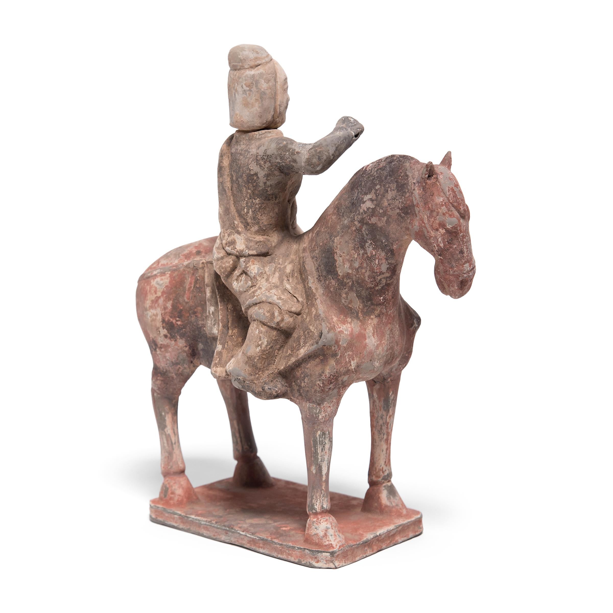 18th Century and Earlier Chinese Northern Qi Equestrian Figure For Sale