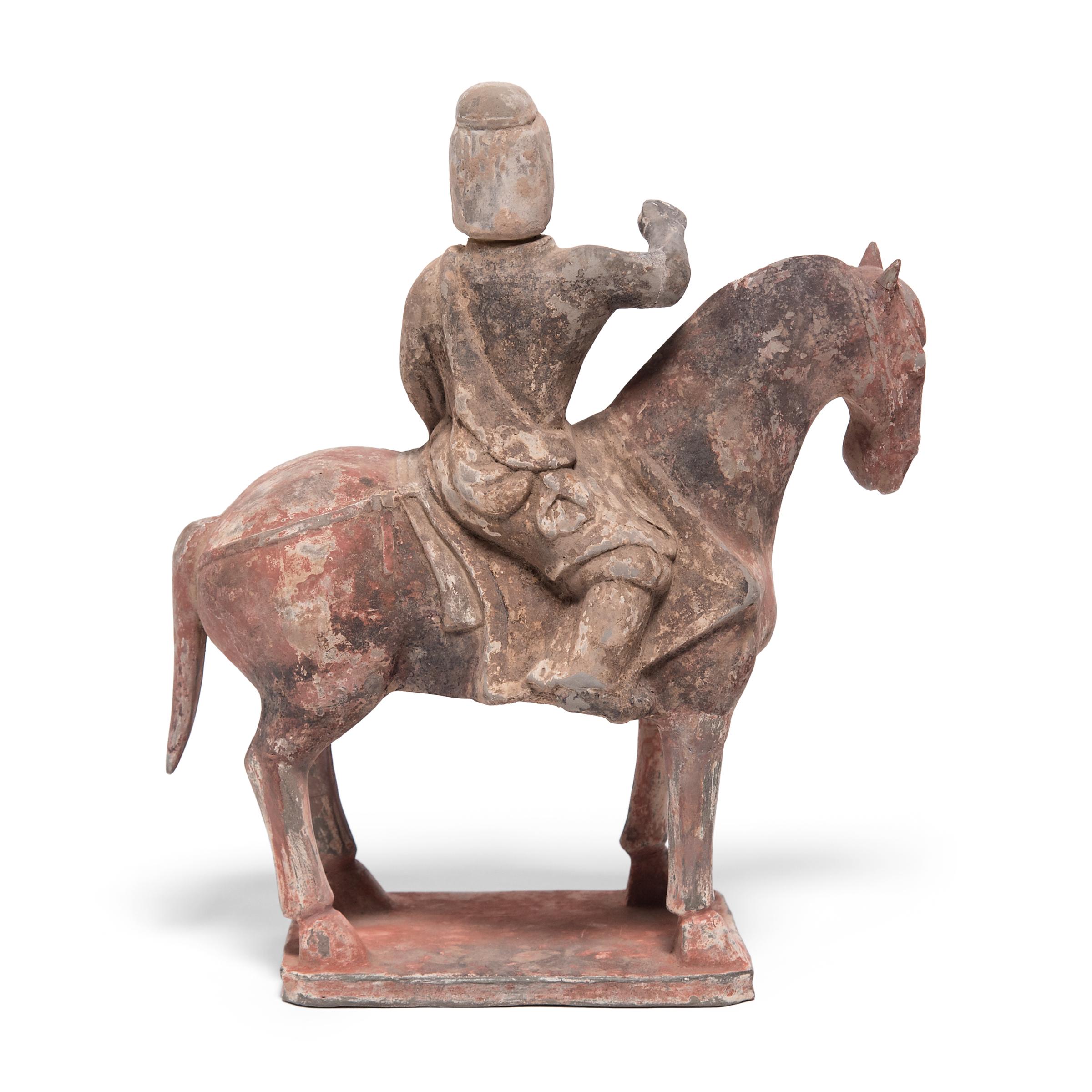 Ceramic Chinese Northern Qi Equestrian Figure For Sale