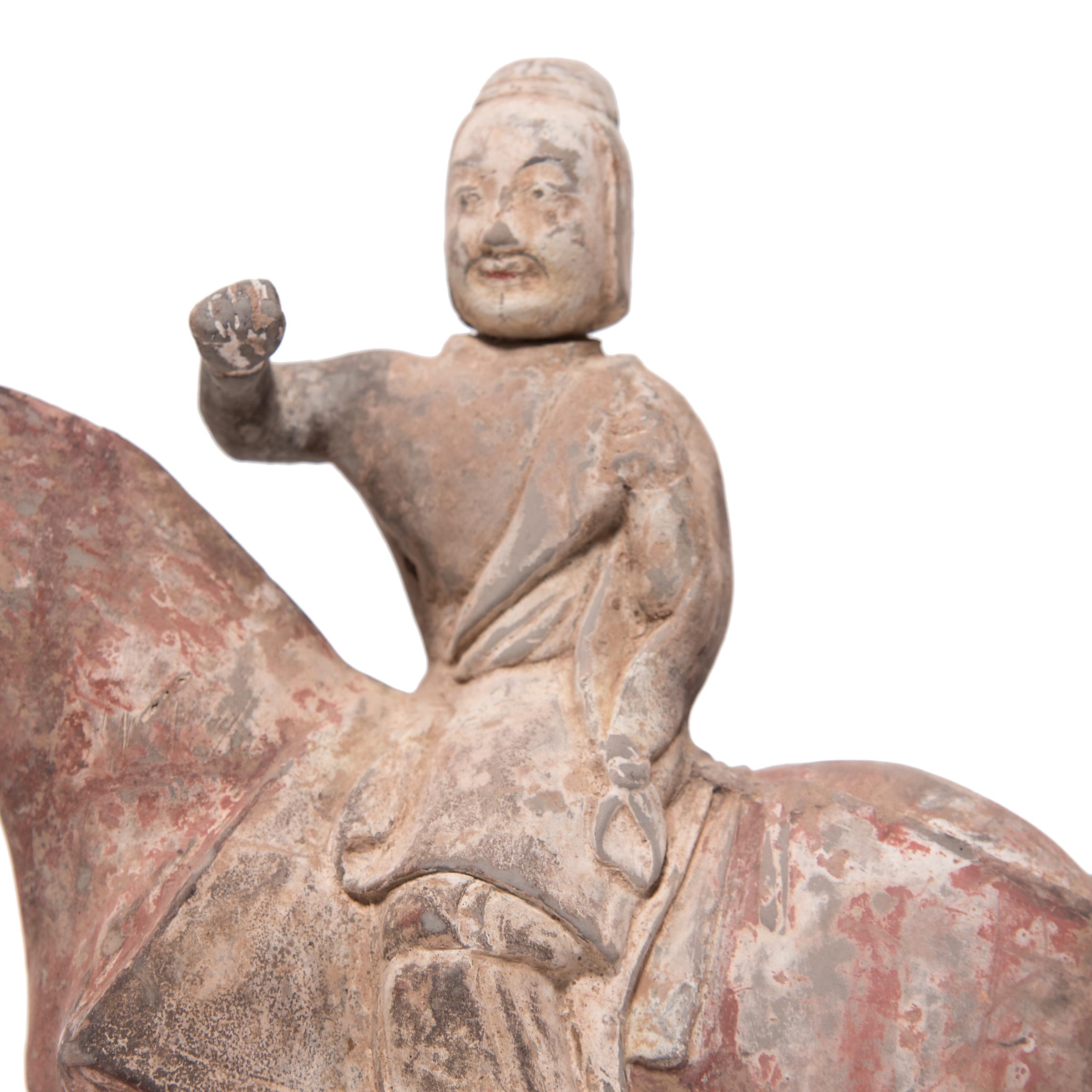 Chinese Northern Qi Equestrian Figure For Sale 3