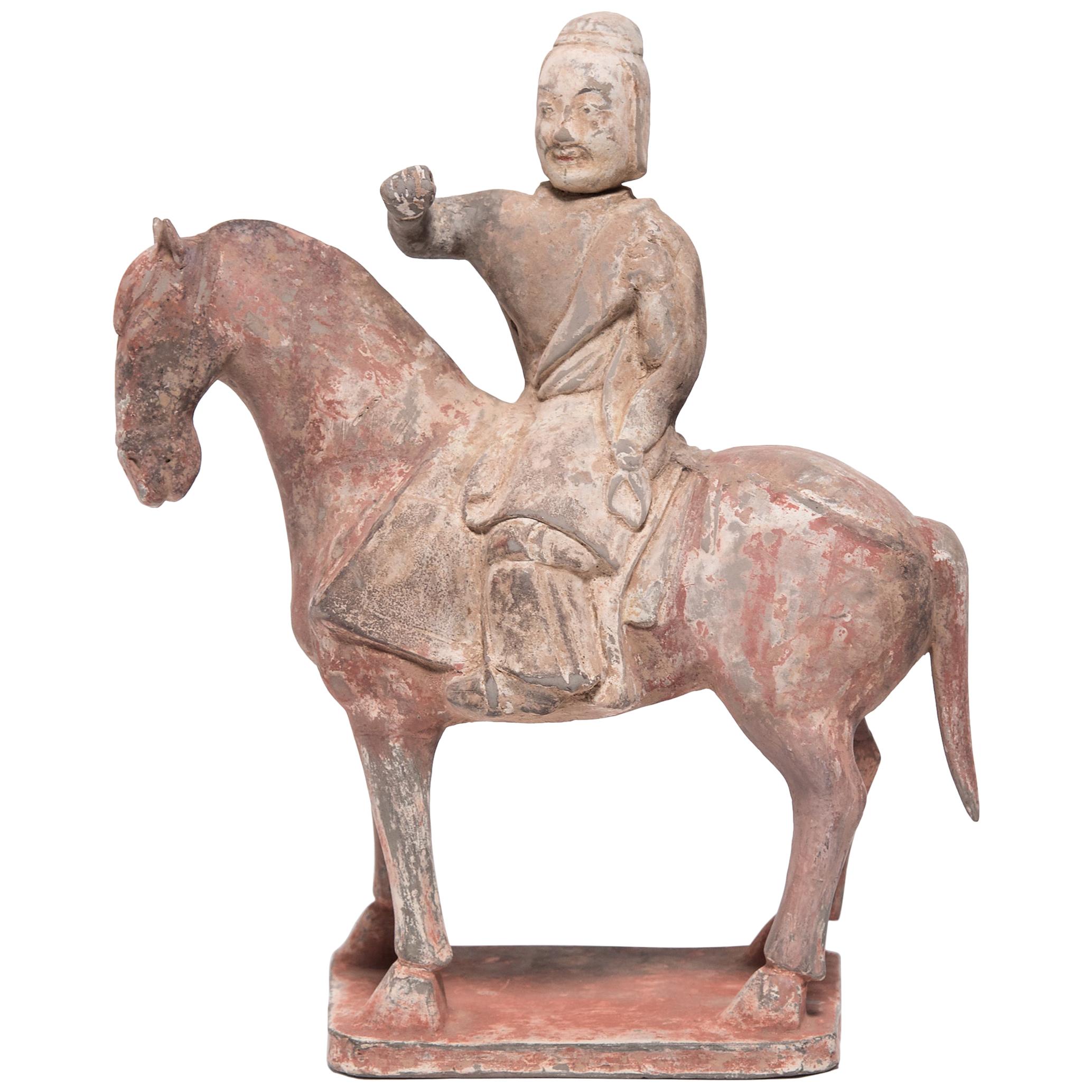 Chinese Northern Qi Equestrian Figure For Sale