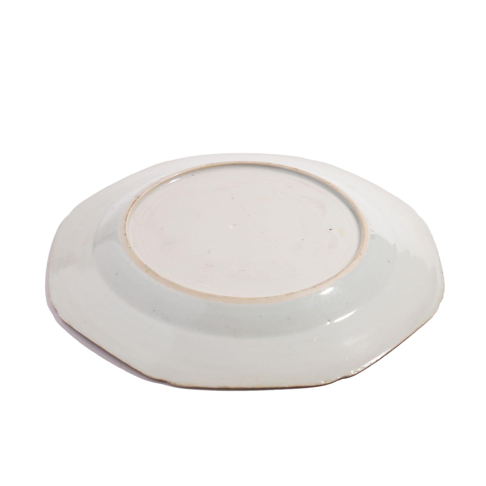 18th Century Chinese octagonal Imari export plate, c. 1740-60 For Sale