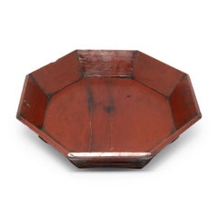 Chinese Octagonal Red Lacquer Tray, C. 1870