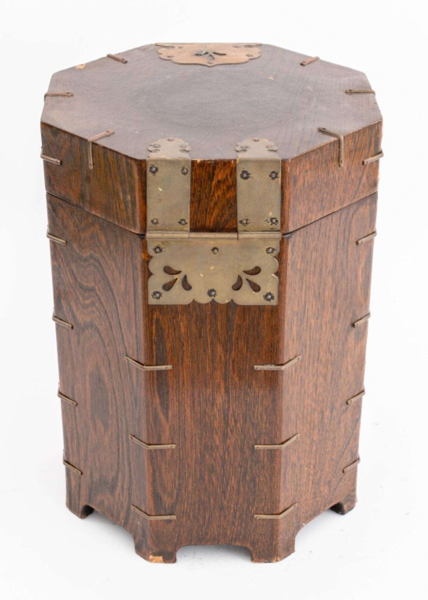 Metal Chinese Octagonal Storage Box For Sale