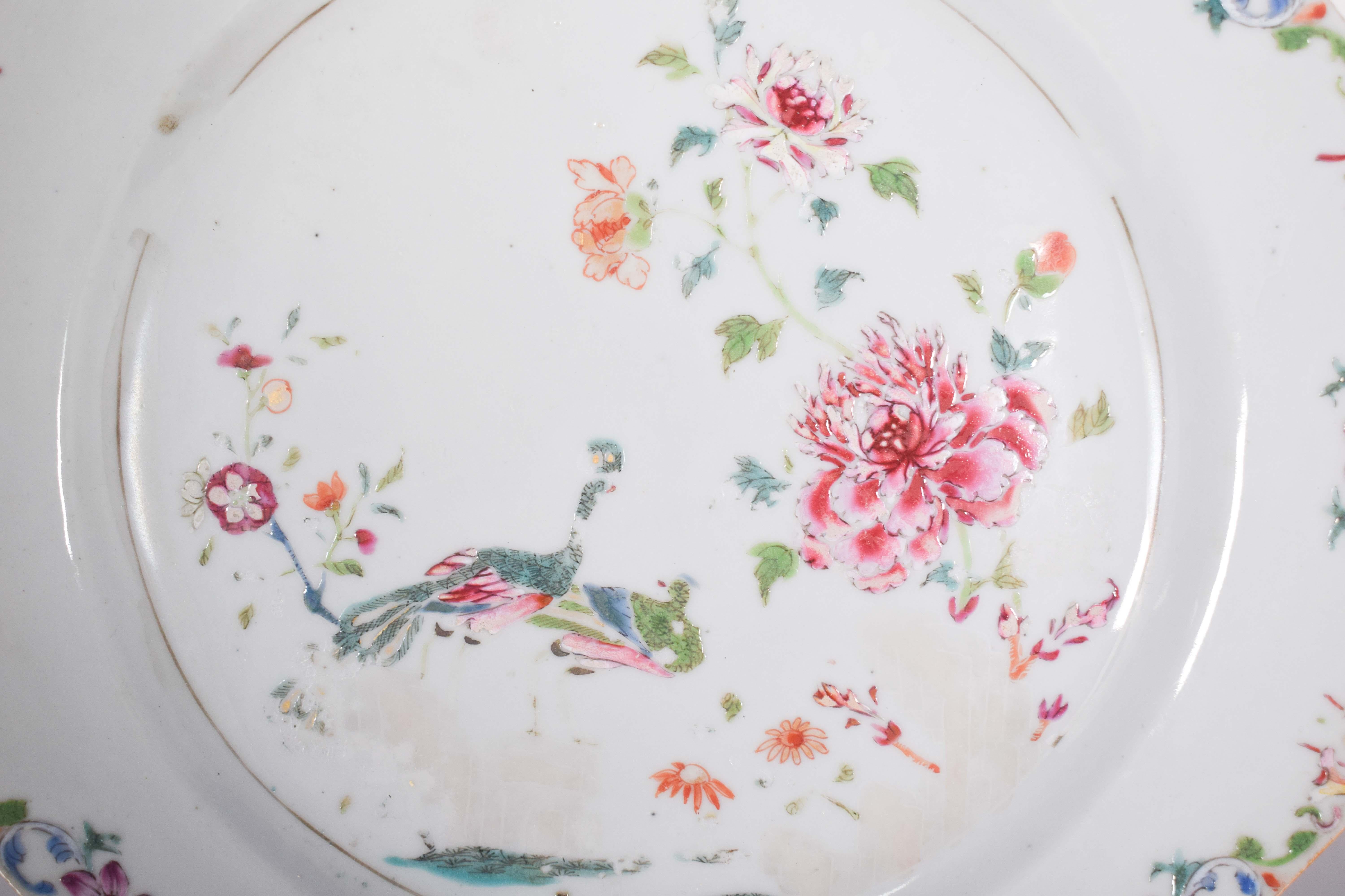 Baroque Assiette octogonale chinoise teintée Qing en vente