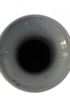 Chinese Off-White and Navy Blue Bird Motif Porcelain Urn