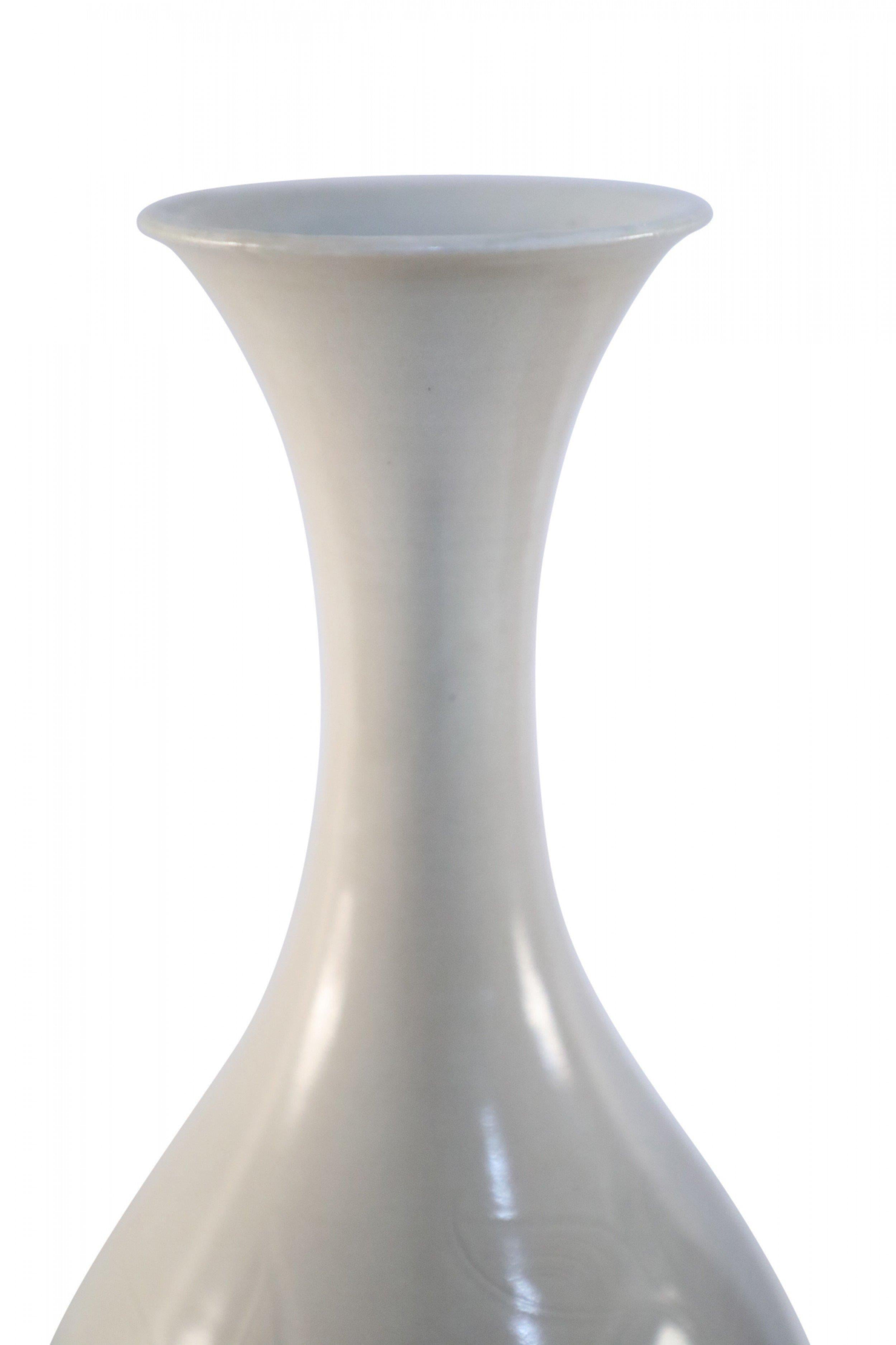 Chinese Off-White and Tonal Patterned Porcelain Vase For Sale 1