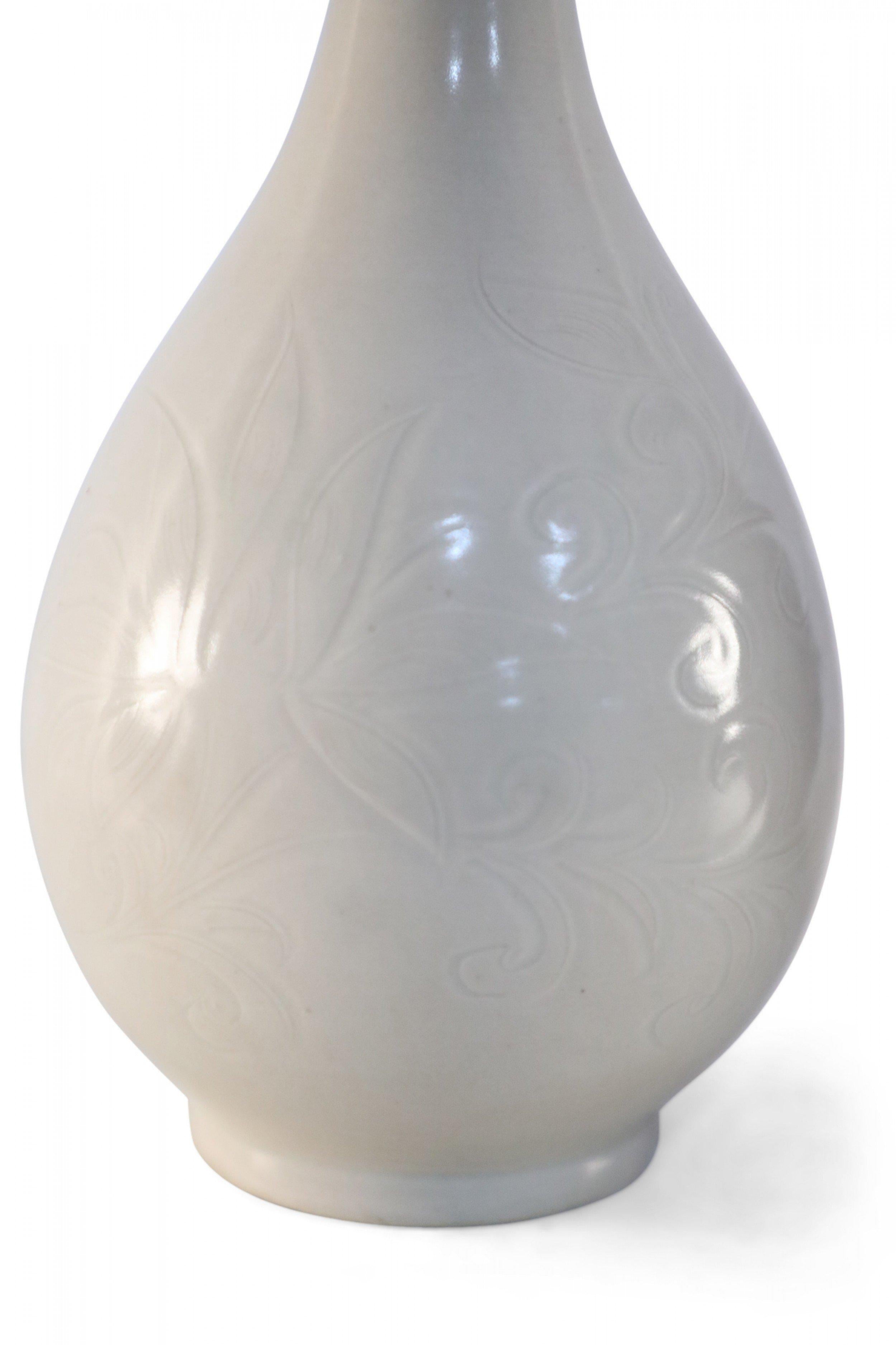 Chinese Off-White and Tonal Patterned Porcelain Vase For Sale 2