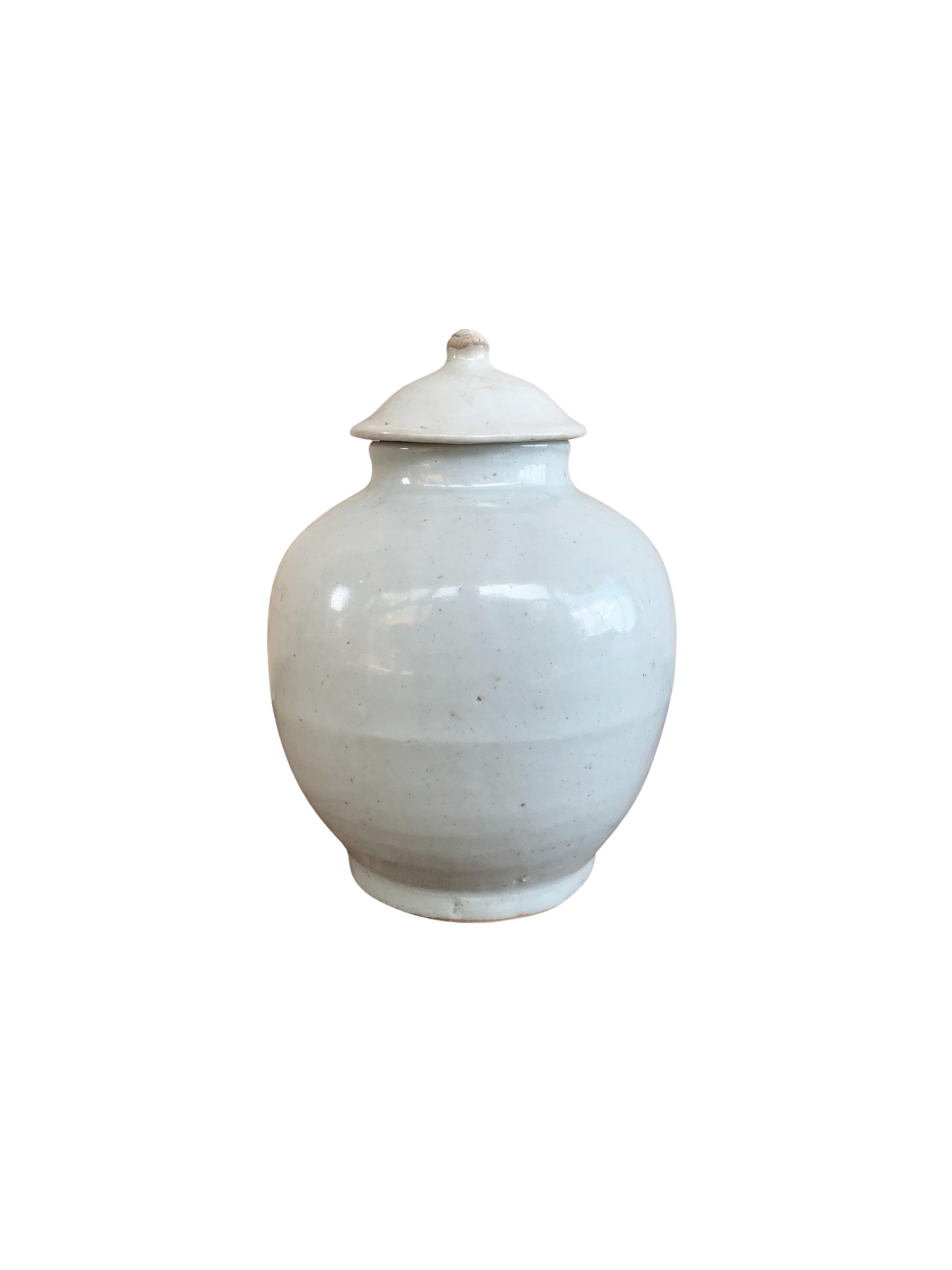 20th Century Chinese Off-White Ceramic Ginger Jar