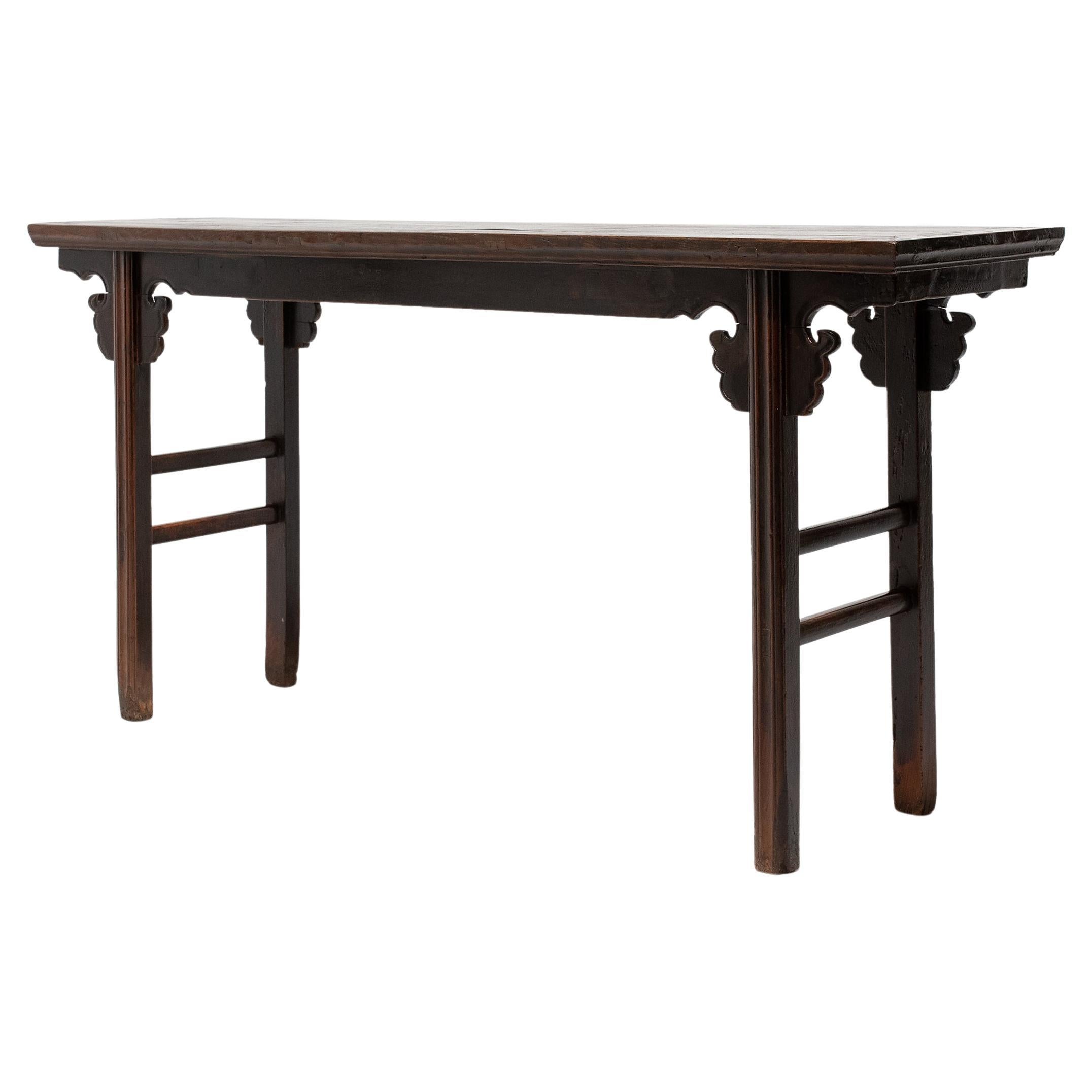 Chinese Offering Table with Ruyi Spandrels, C. 1900 For Sale