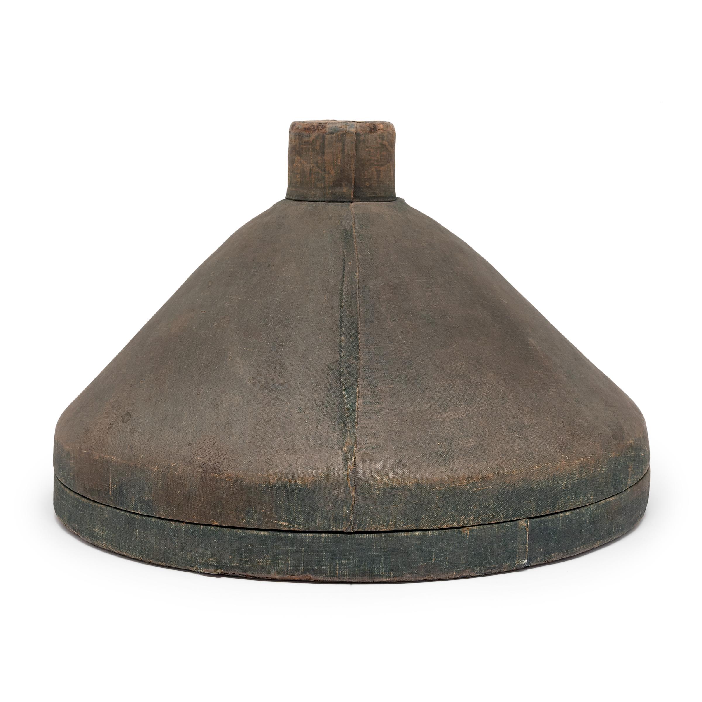 Woven Chinese Official's Summer Hat and Hat Box, c. 1900